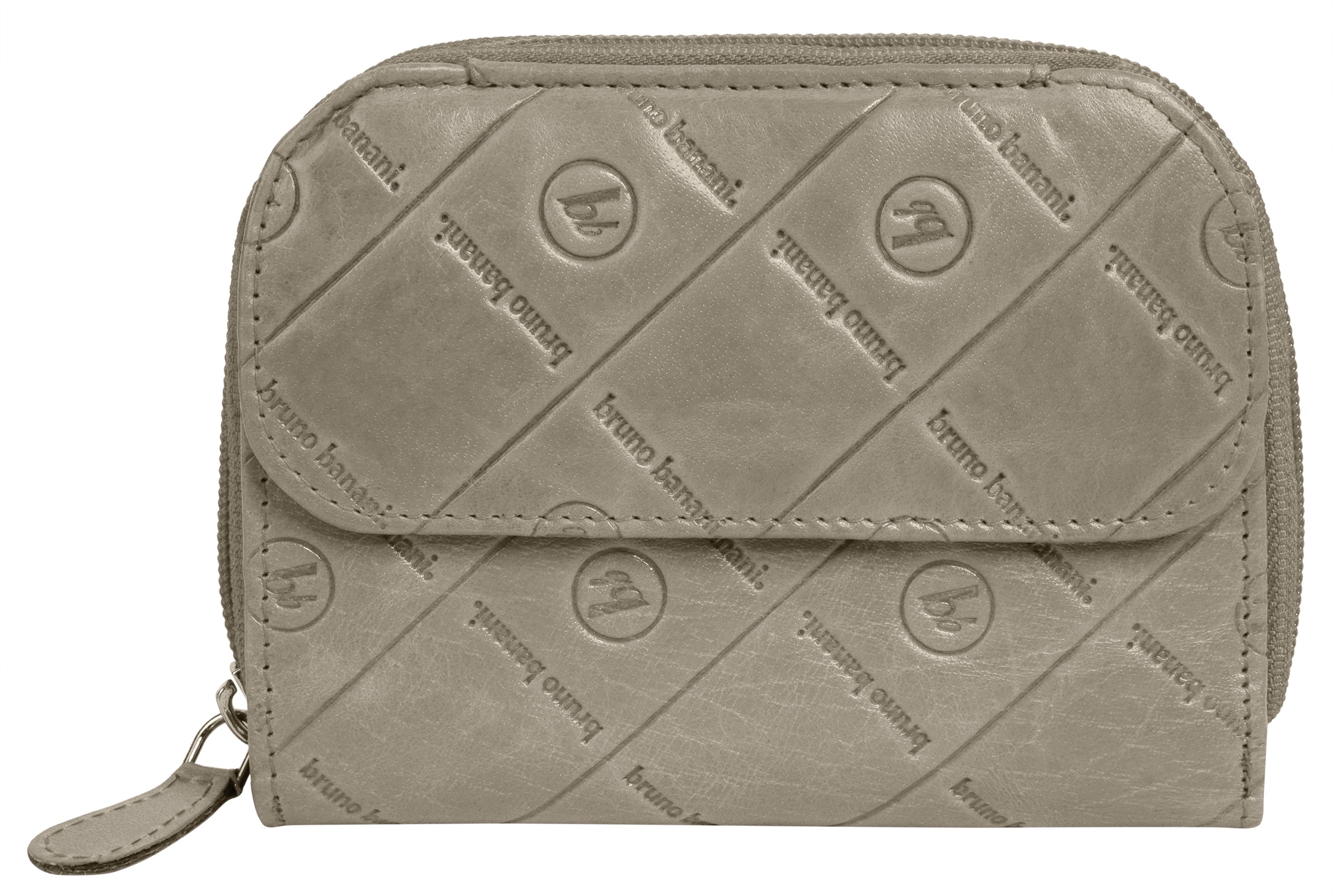 Bruno Banani Damen Geldbörse echt Leder in grau