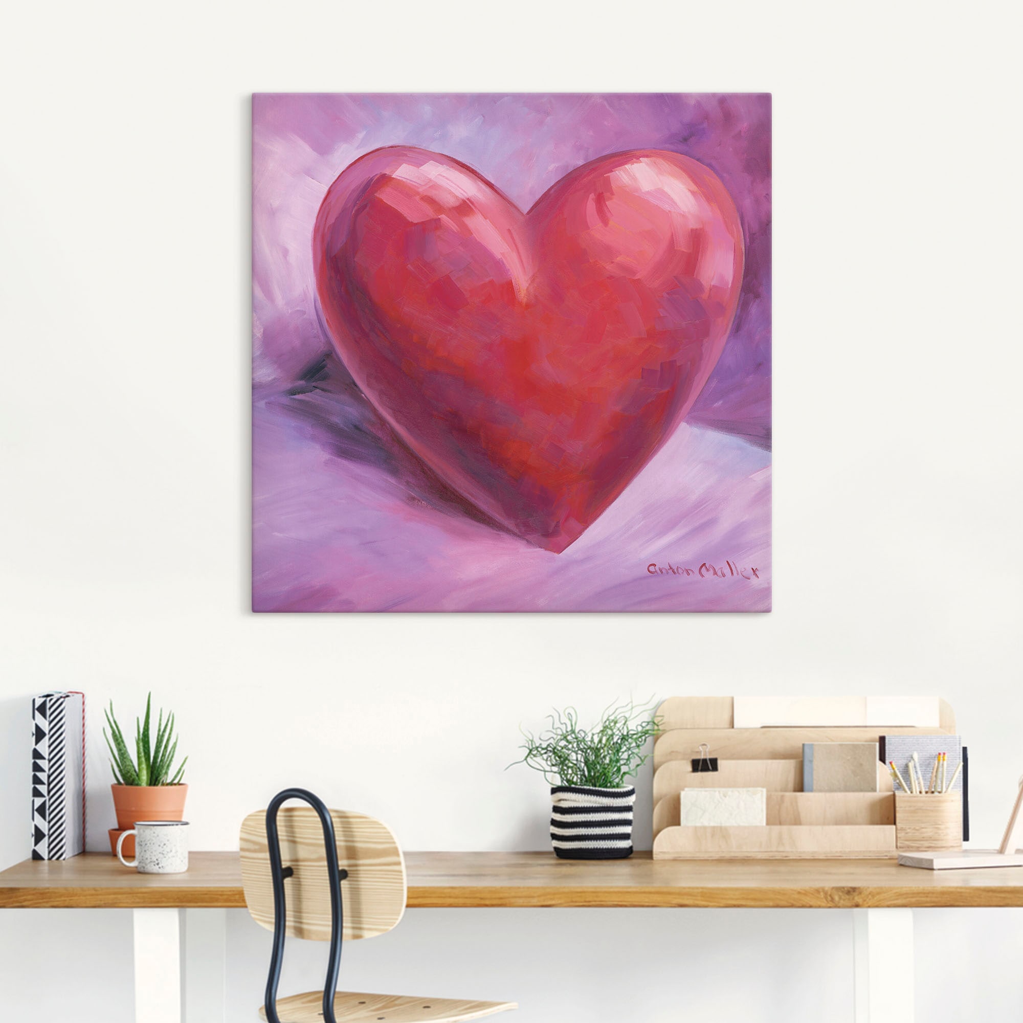 Artland Wandbild »Lila Herz« Herzen 1 Stk. tlg. als Leinwandbild, Poster in verschied. Größen