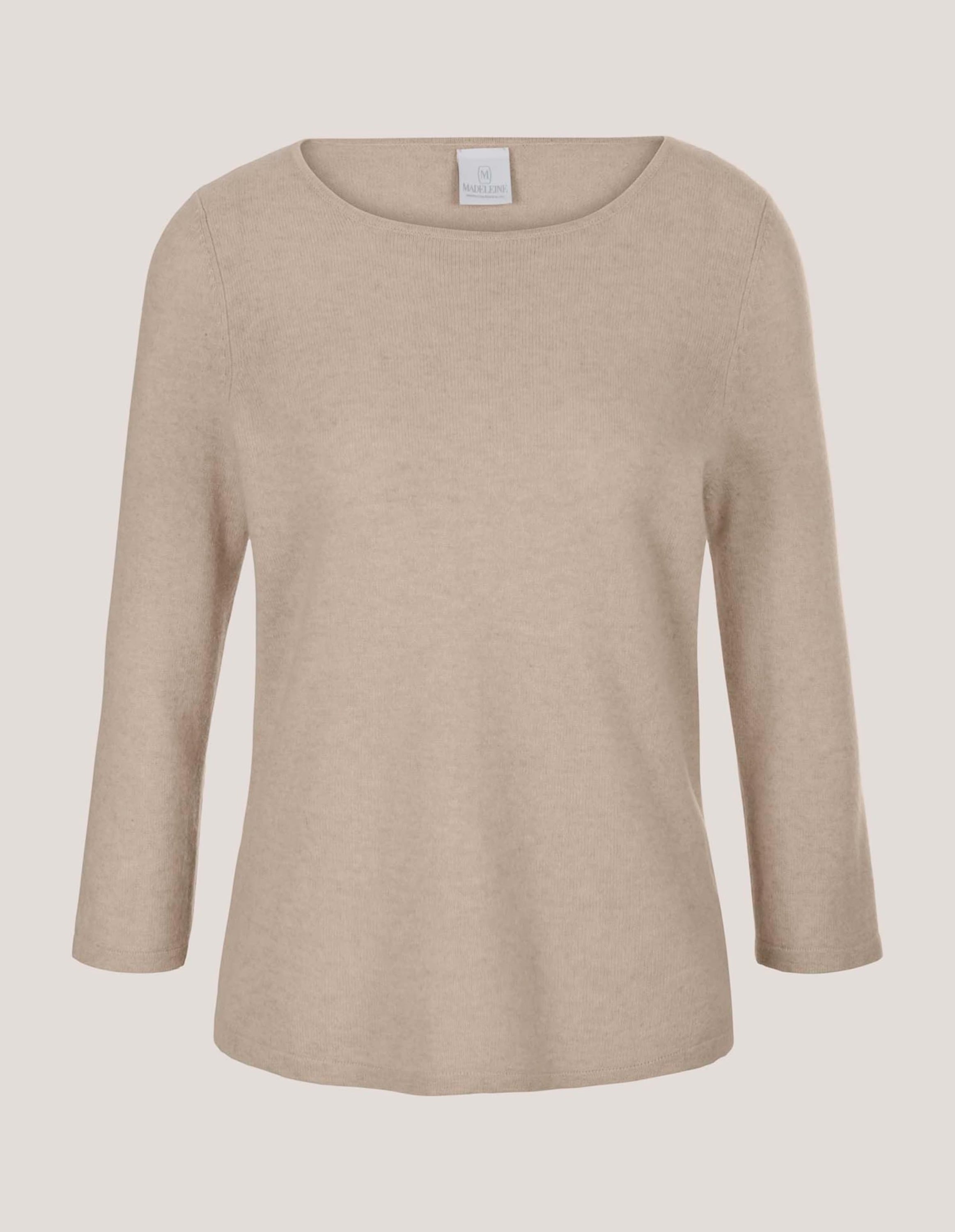 MADELEINE Longpullover »Strickpullover Kaschmirpullover mit U-Boot-Ausschnitt« Kaschmirpullover mit 3/4 Arm