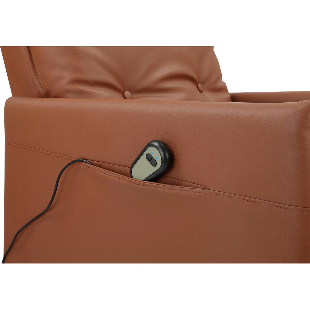 Places of Style Relaxsessel »Burano«, mit elektrischer Relaxfunktion, integrierte Fußstütze, stufenlose Verstellung mit kabelverbundener Fernbedienung, Gestell aus Metall, in verschiedenen Farbvarianten erhältlich, Sitzhöhe 49,5 cm