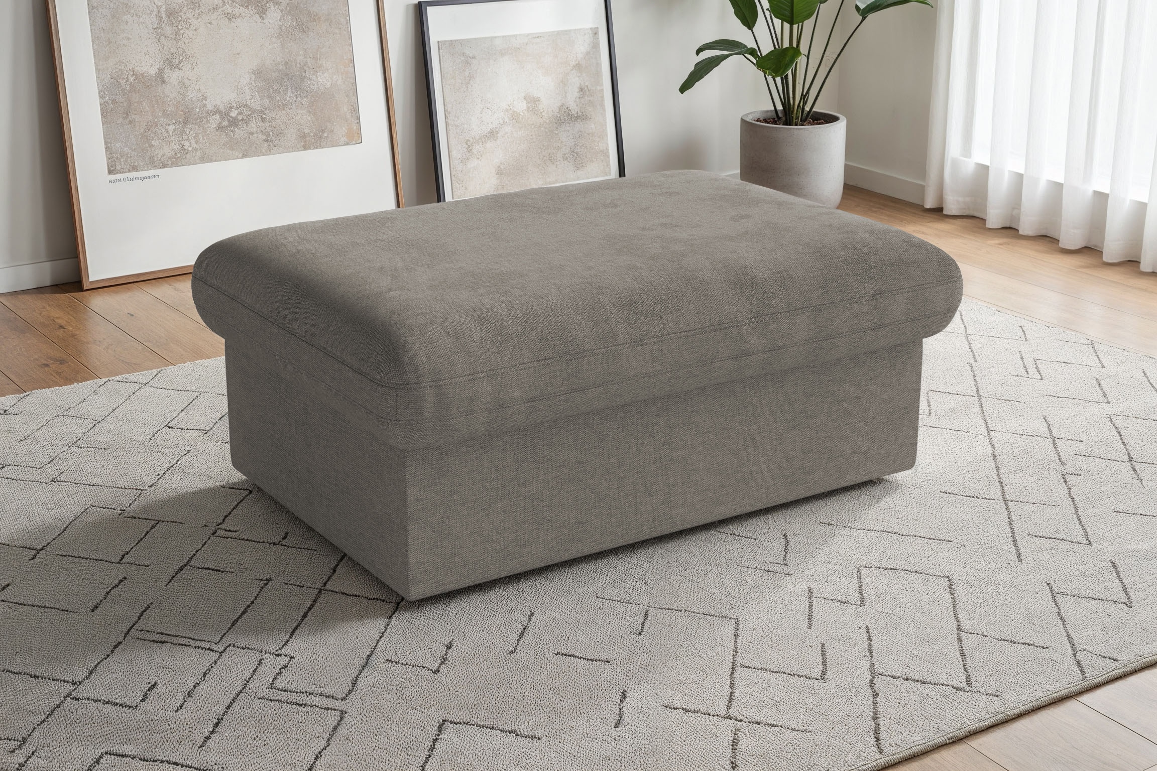 Sit&More Polsterhocker »Moreno in grau, Größe B/H/T: 90 cm x 43 cm x 60 cm