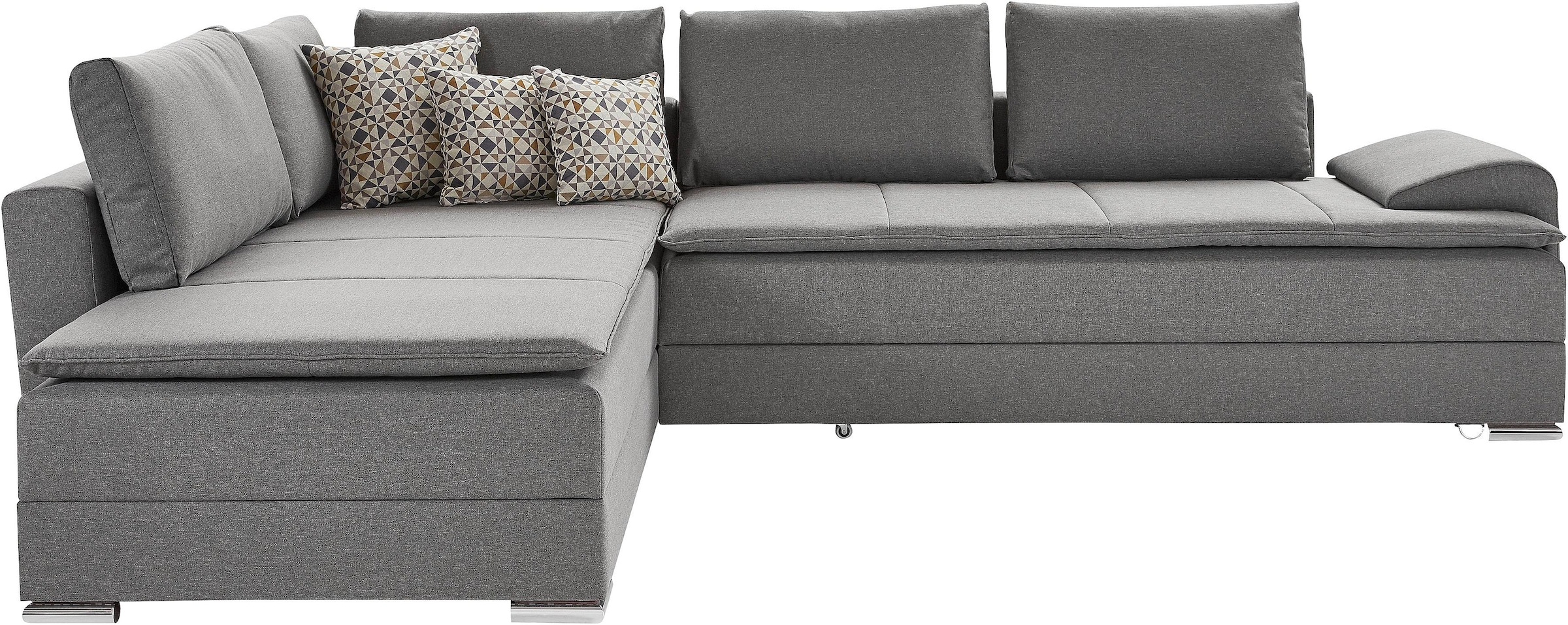 INOSIGN Ecksofa »Boxspringbett Night & Day L-Form mit Dauer-Schlaffunktion mit Armlehne«, mit Boxspring-Bettfunktion 180x200 cm und Bettkasten, Dauerschläfer!