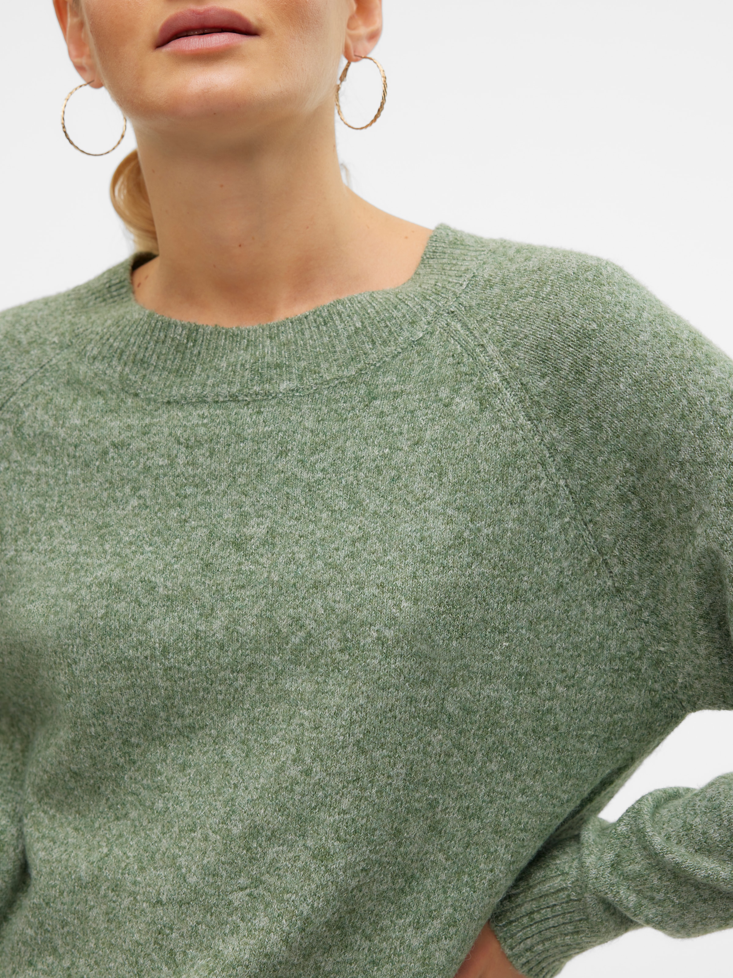 Vero Moda Rundhalspullover »VMDOFFY LS O-NECK BLOUSE GA NOOS« Materialmix, regular fit