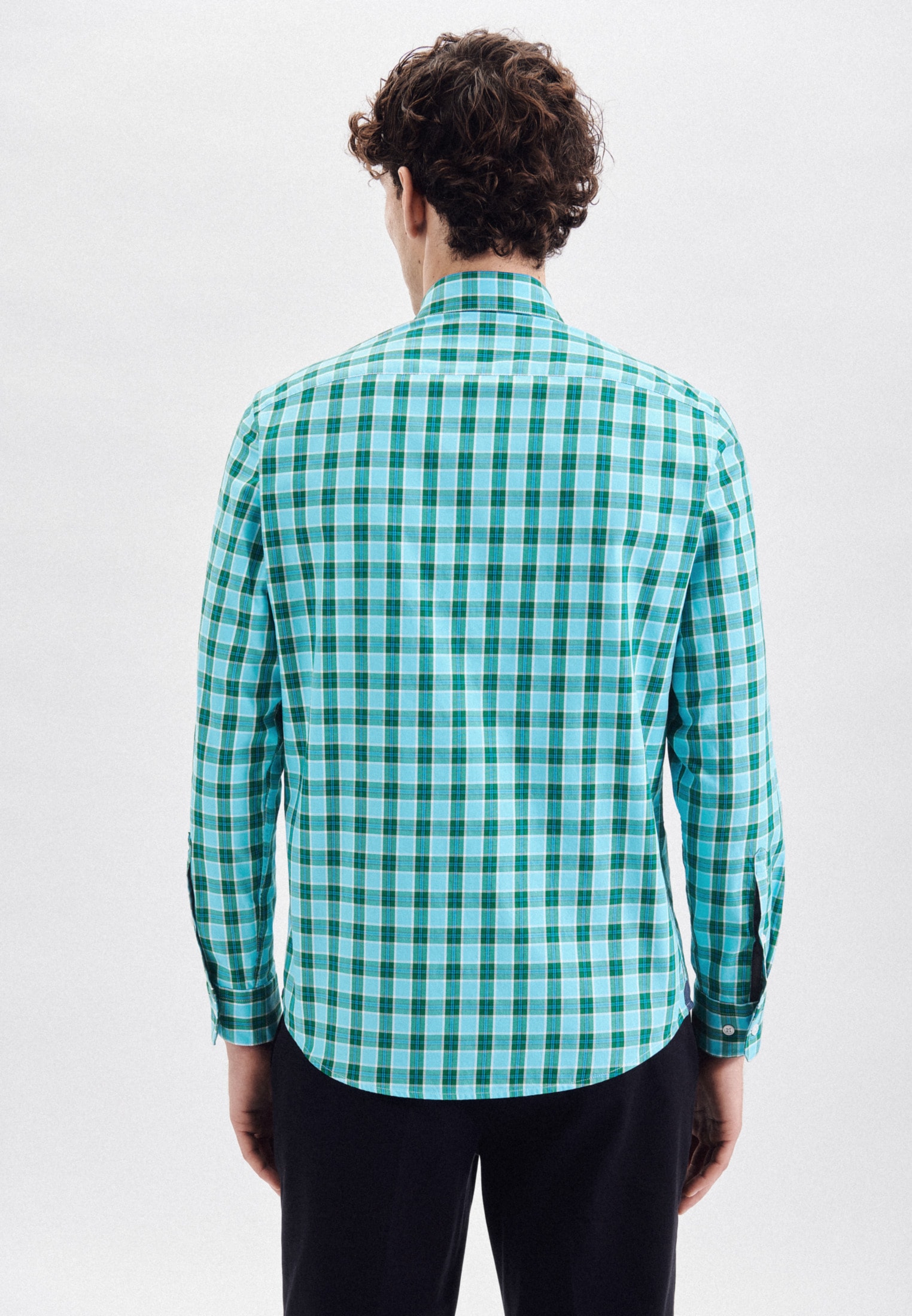 seidensticker Businesshemd »Schwarze Rose«, Regular Langarm Button-Down-Kragen Karo