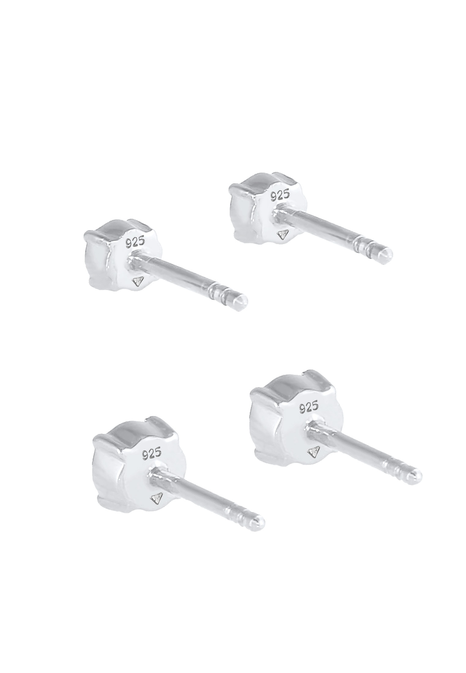 Elli Ohrstecker-Set »Ohrringe Paar Ohrstecker Rund Kristalle (4 tlg) 925 Sterling Silber«