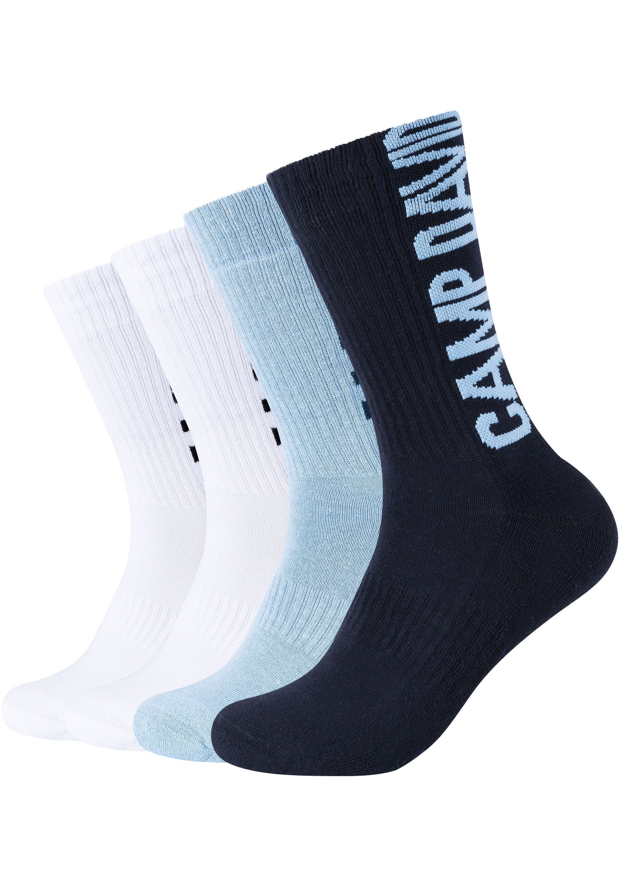 Camp David Socken »cushioned« 4 Stk. tlg. mit auffälligem Markenlogo-Design in blau, Größe 39-42