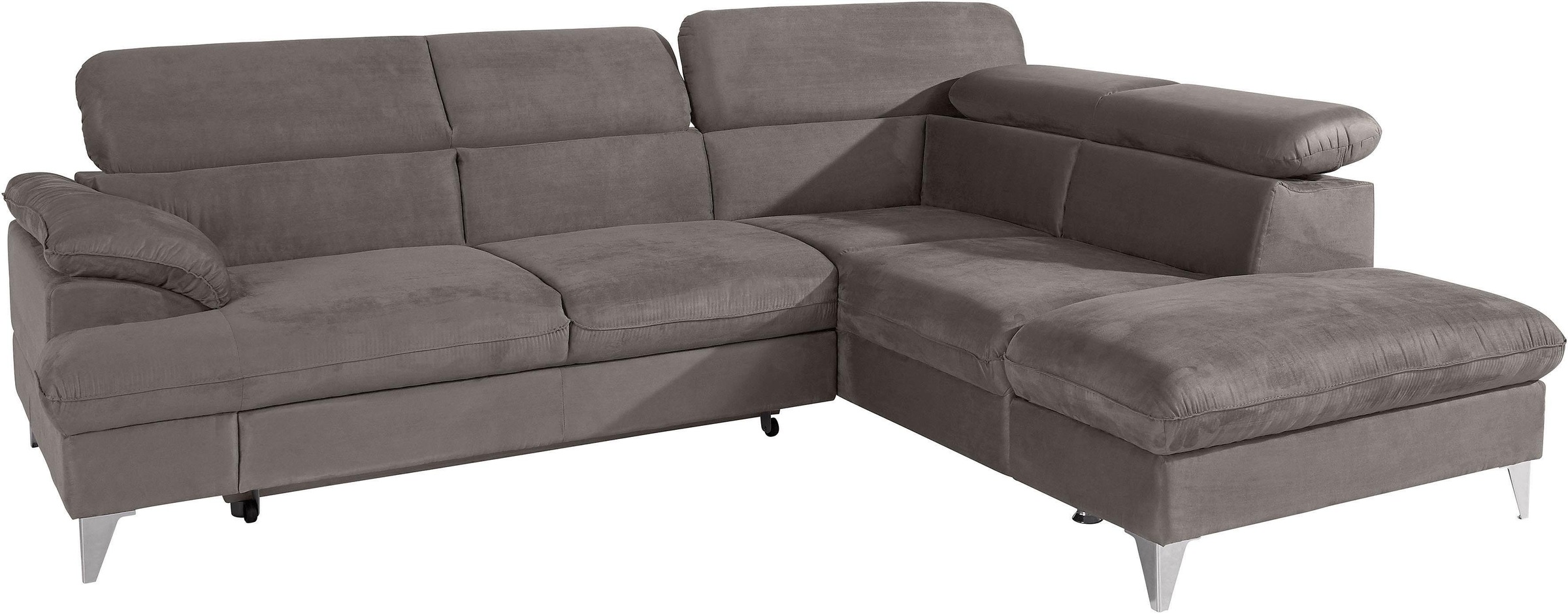 COTTA Polstergarnitur »Caluso L-Form«, Set bestehend aus: Ecksofa mit Kopfteilverstellung & Hocker