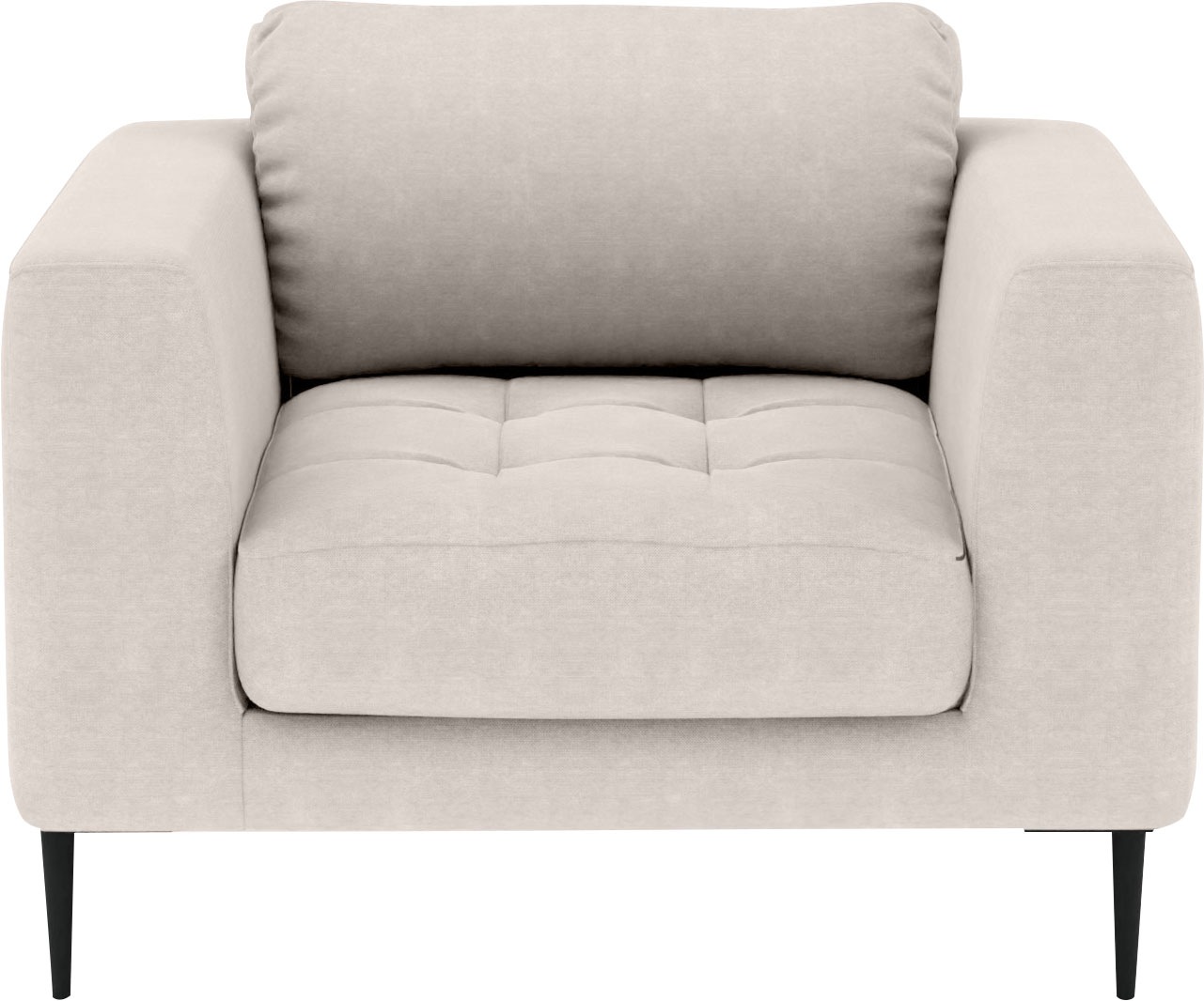 TRENDMANUFAKTUR Sessel »Luzi, Loungesessel, modern mit extra hohen Füßen«, Designsessel mit tollem Sitzkomfort, Metallfüße schwarz, Breite 96 cm
