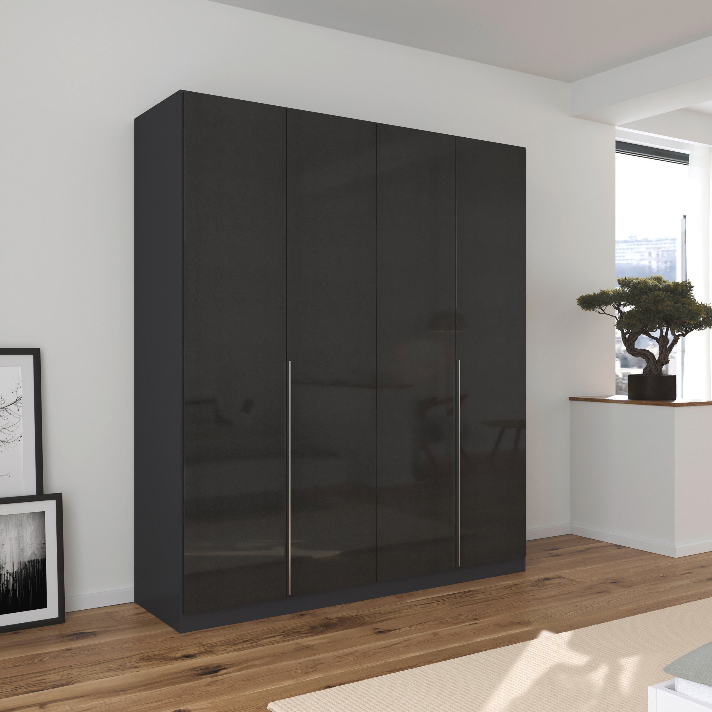 rauch Drehtürenschrank »Kleiderschrank Schrank Garderobe AGORDO TOPSELLER Schlafzimmer«, (in zwei Griff-Farben mit Dekor- oder Hochglanzfront), durchdachte Innenausstattung, in 6 Breiten und 2 Höhen MADE IN GERMANY