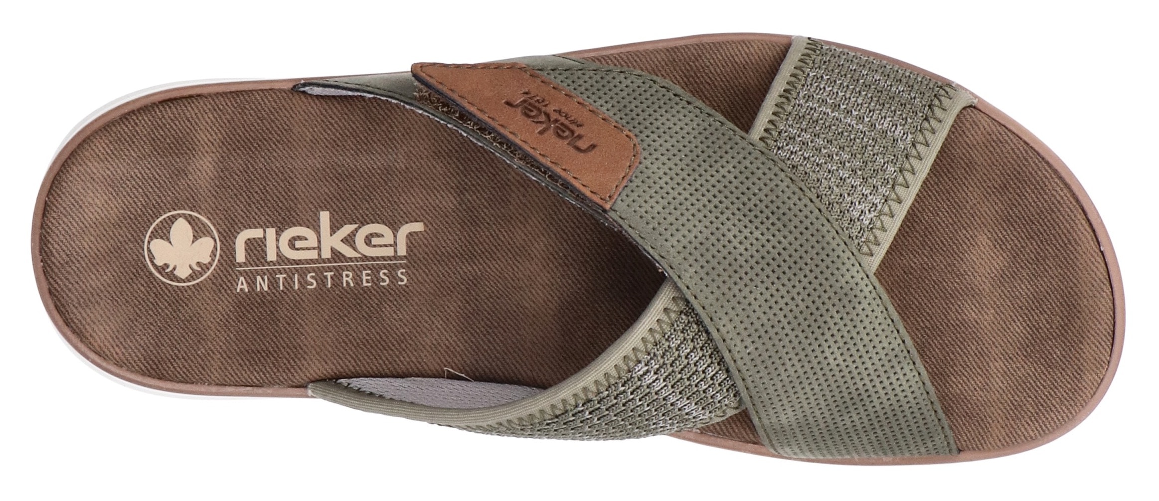Rieker Pantolette, Sommerschuh, Strandschuh, Schlappen, Hausschuh mit Klettverschluss