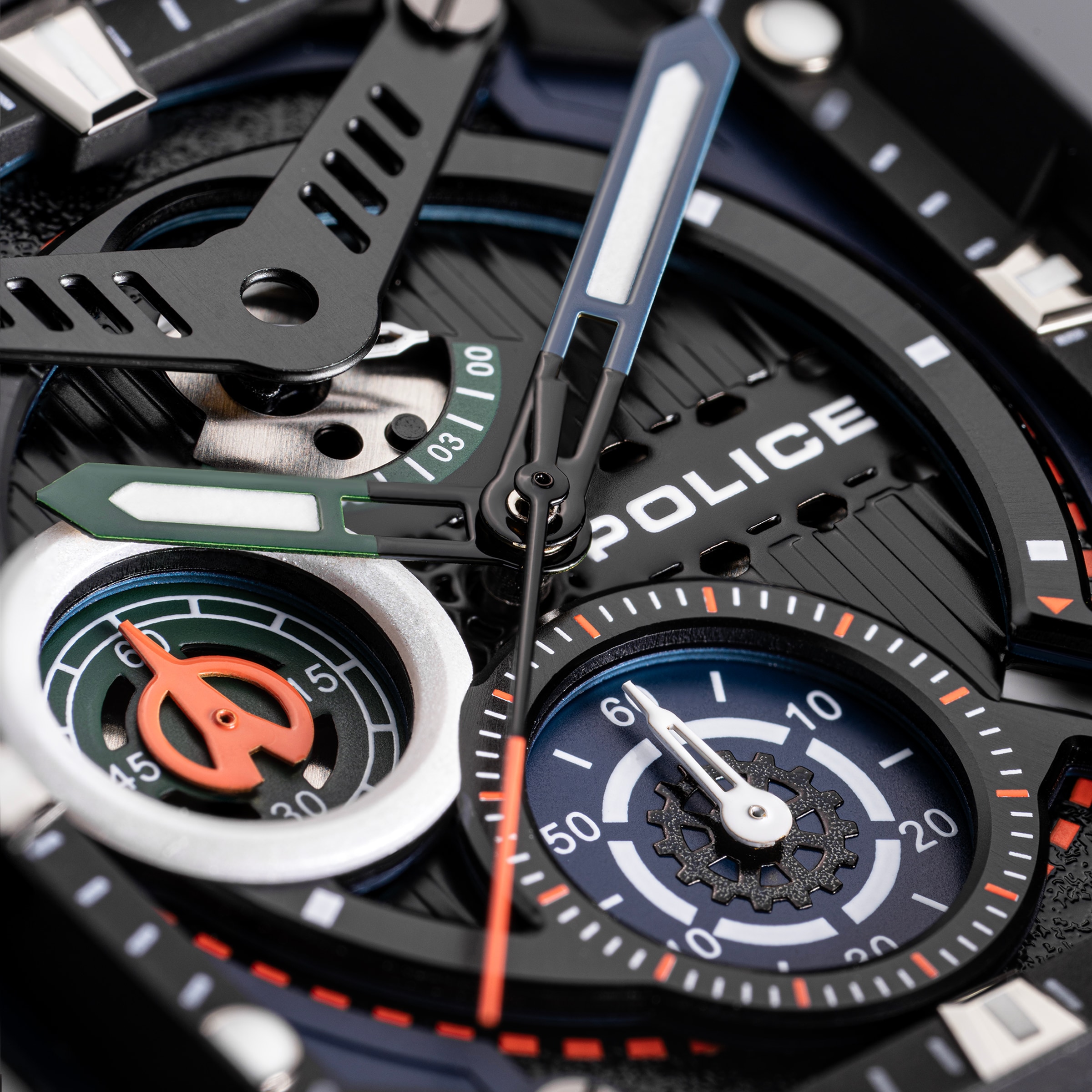 Police Chronograph »Clout« Quarzuhr, Armbanduhr, Herrenuhr, Silikonarmband, analog, Tag