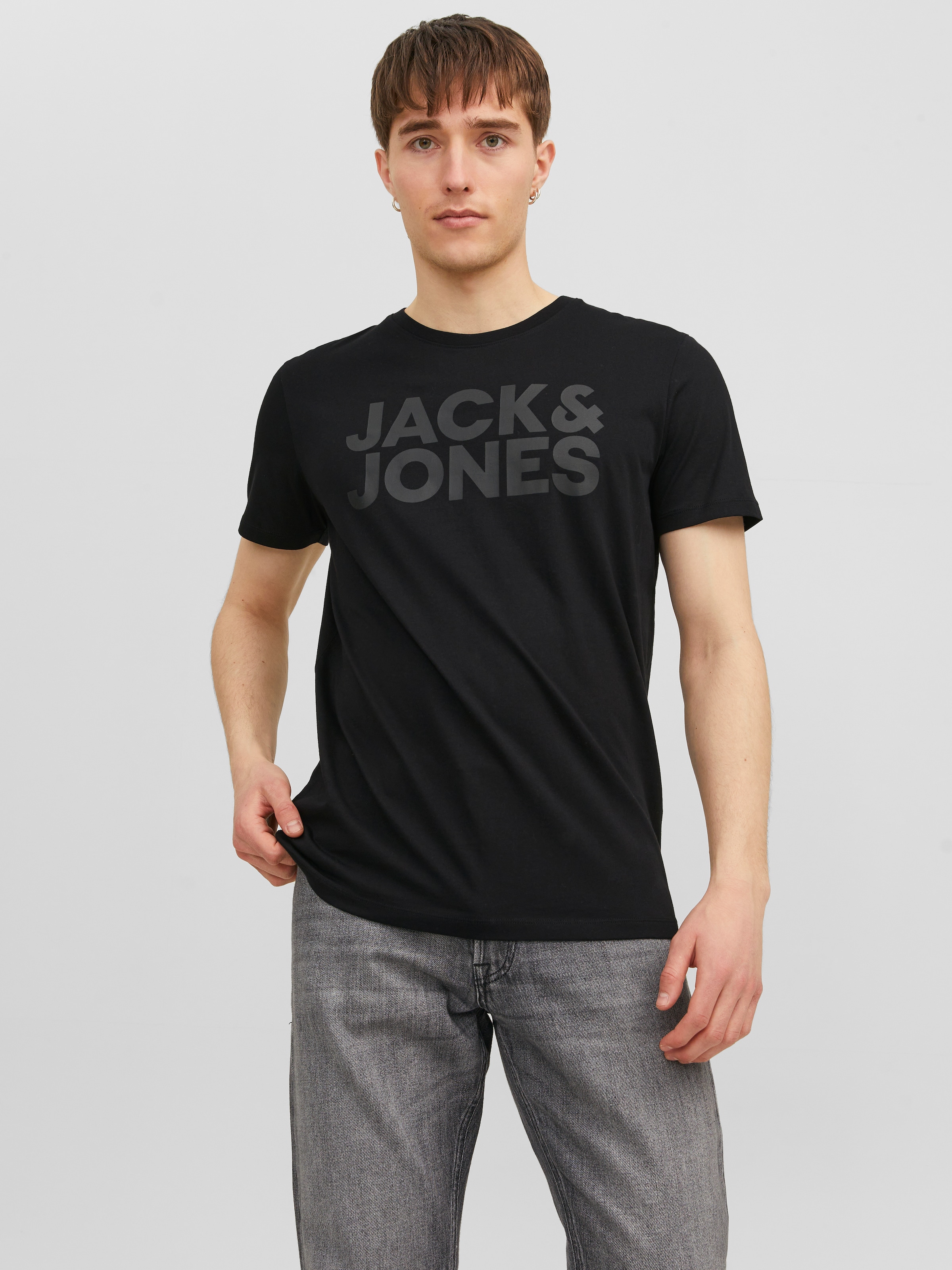 Jack & Jones Rundhalsshirt »JJECORP mit Logo-Print und klassischem Rundhals« Baumwolle, regular fit