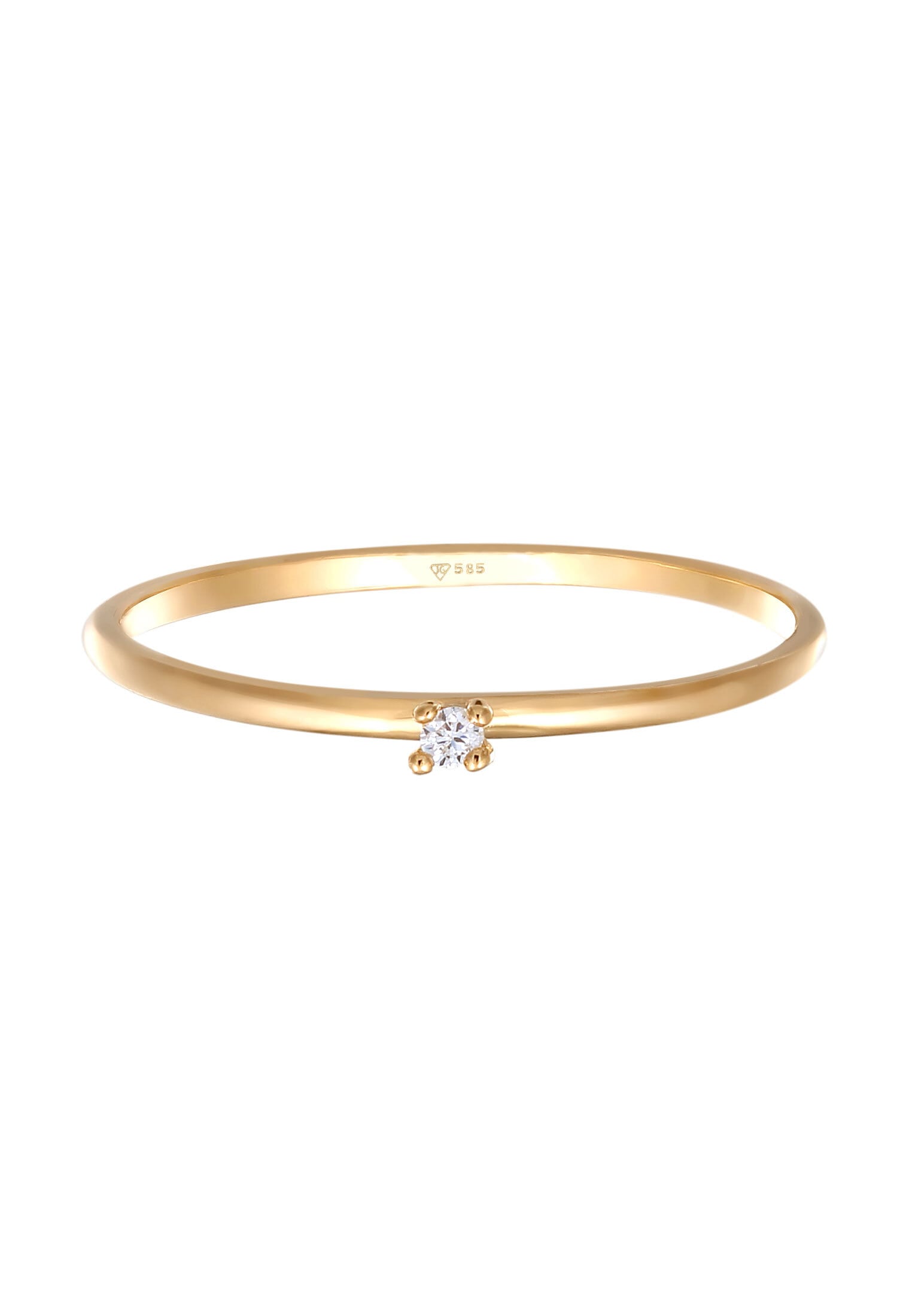 Elli DIAMONDS Diamantring »Ring Diamant Weiß Brillantschliff (0.004ct) Klassisch 585 Gelbgold«