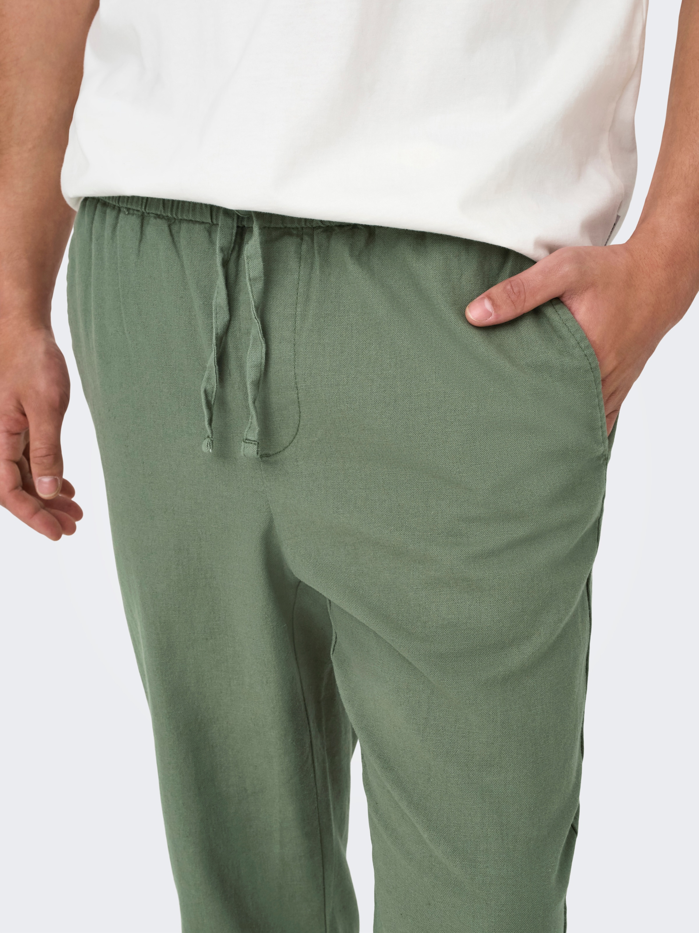 ONLY & SONS Stoffhose »ONSLINUS CROP 0007 COT LIN PNT NOOS«  mit Leinen