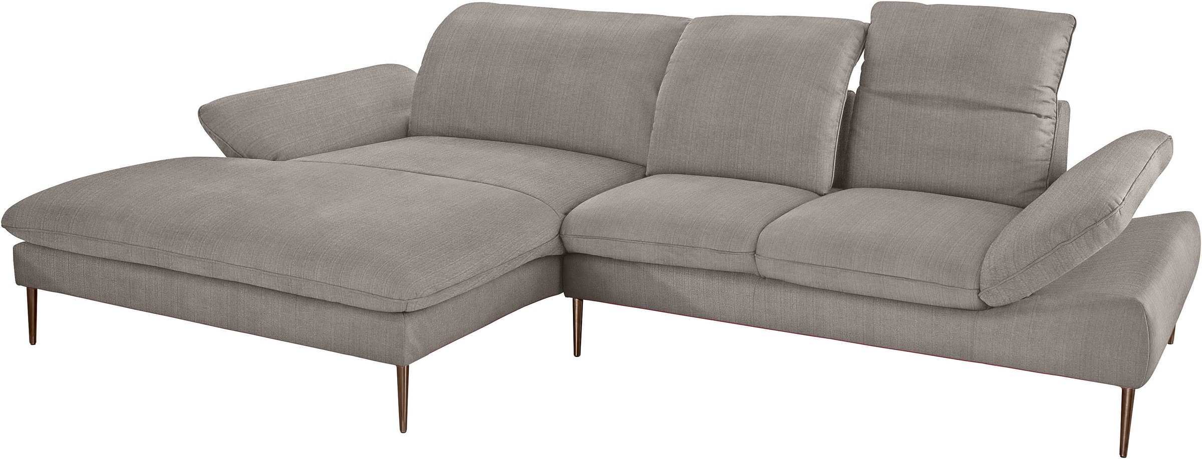 W.SCHILLIG Ecksofa »enjoy&MORE, Designsofa, bequem, zeitlos und elegant, L-Form«, Sitztiefenverstellung, Füße bronze pulverbeschichtet, Breite 310 cm