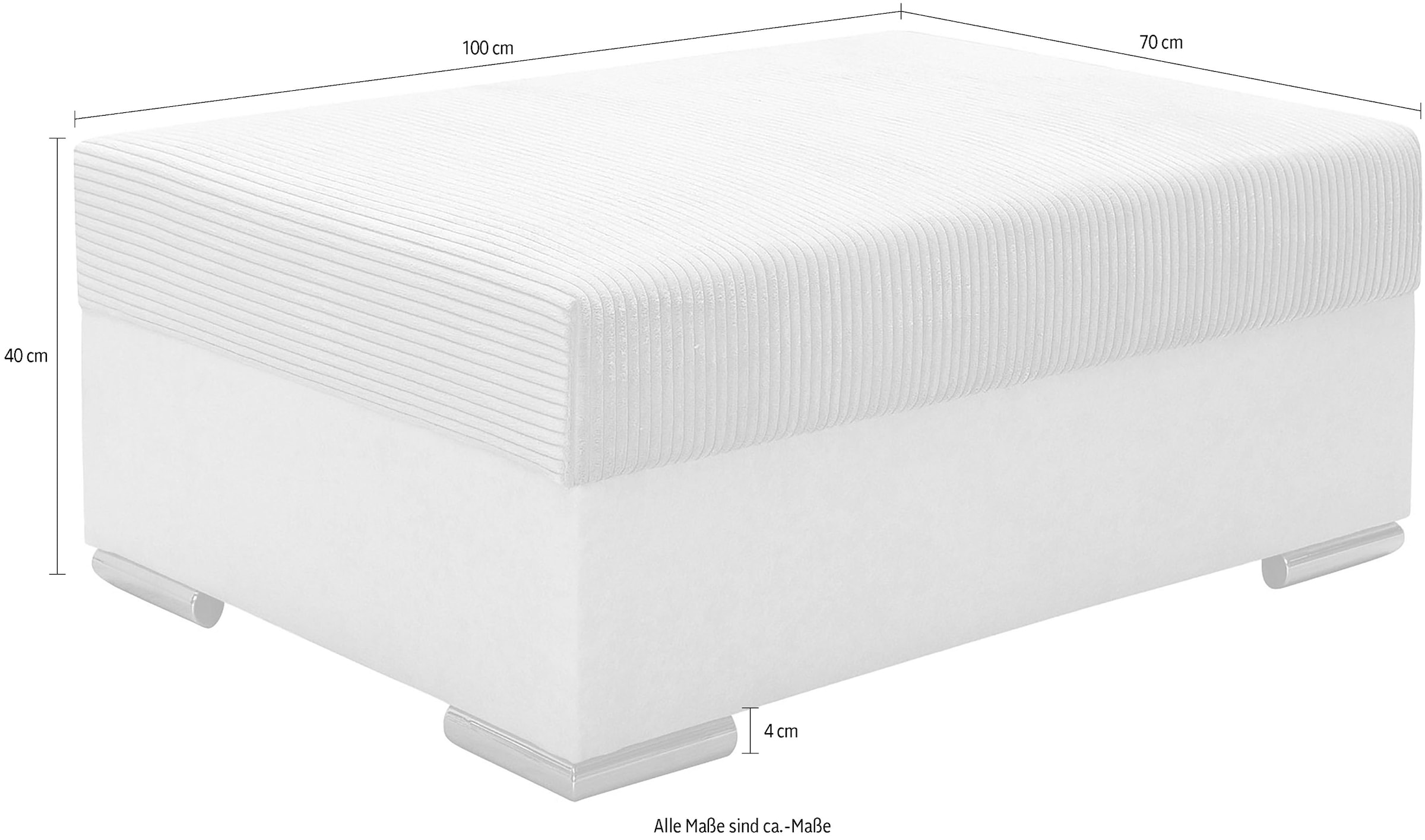 COLLECTION AB Hocker »John, B: 100 cm« optional Federkernpolsterung