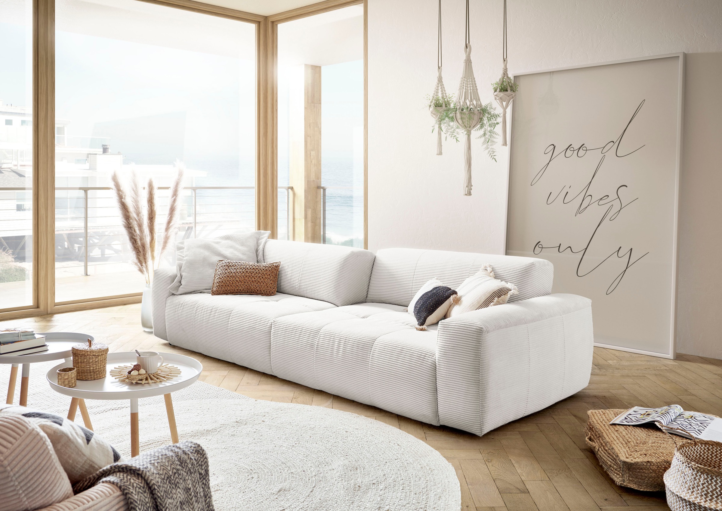 3C Candy Big-Sofa »Yoshy Mega Sofa mit Komfortfunktionen, modern und bequem,«, Zwei Sitztiefen durch verstellbare Rückenlehne, Bezug in Cord