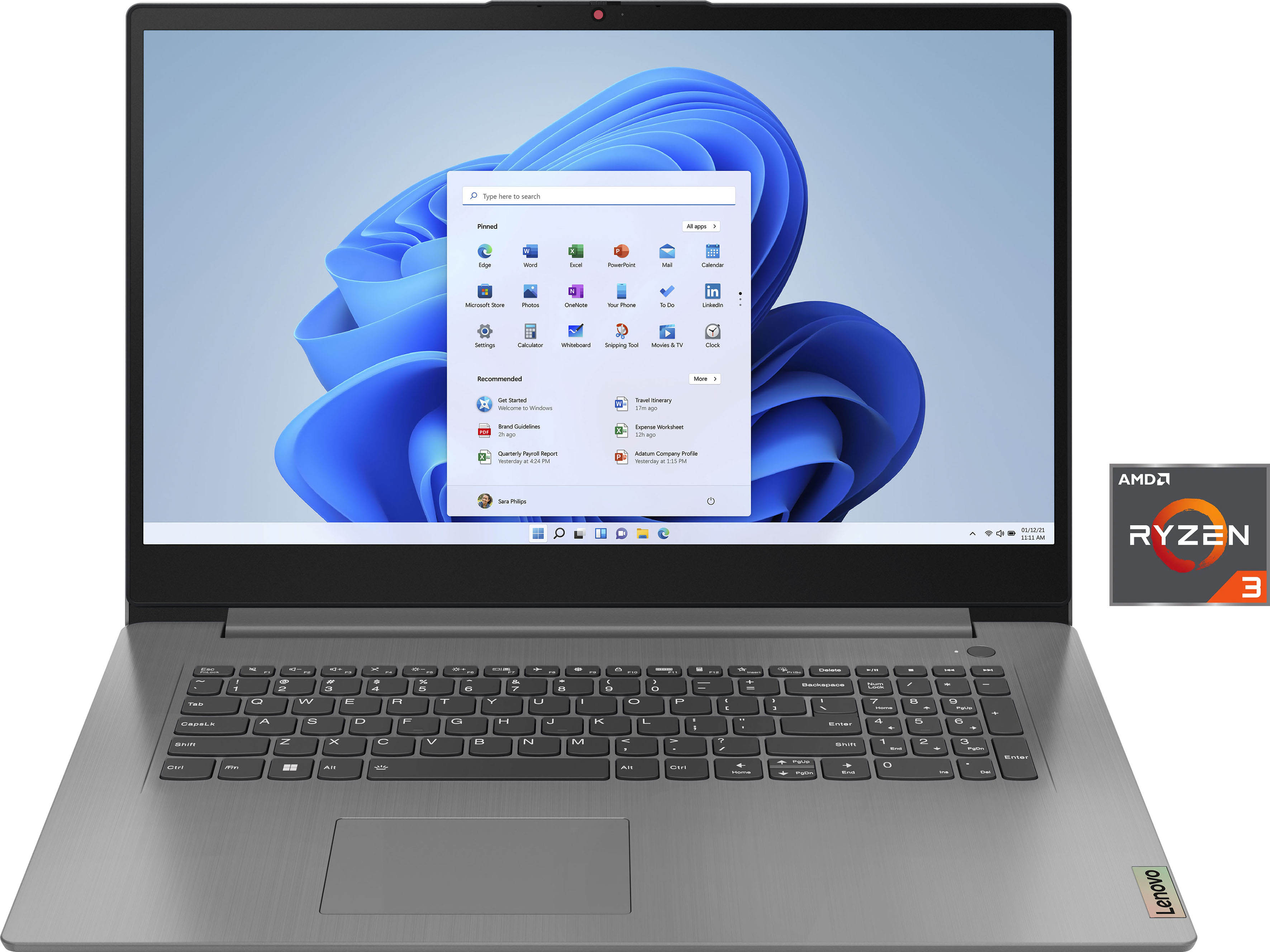 Notebook »IdeaPad 1 15AMN7«, 39,62 cm, / 15,6 Zoll, AMD, Ryzen 3, Radeon™ 610M, 512 GB...
