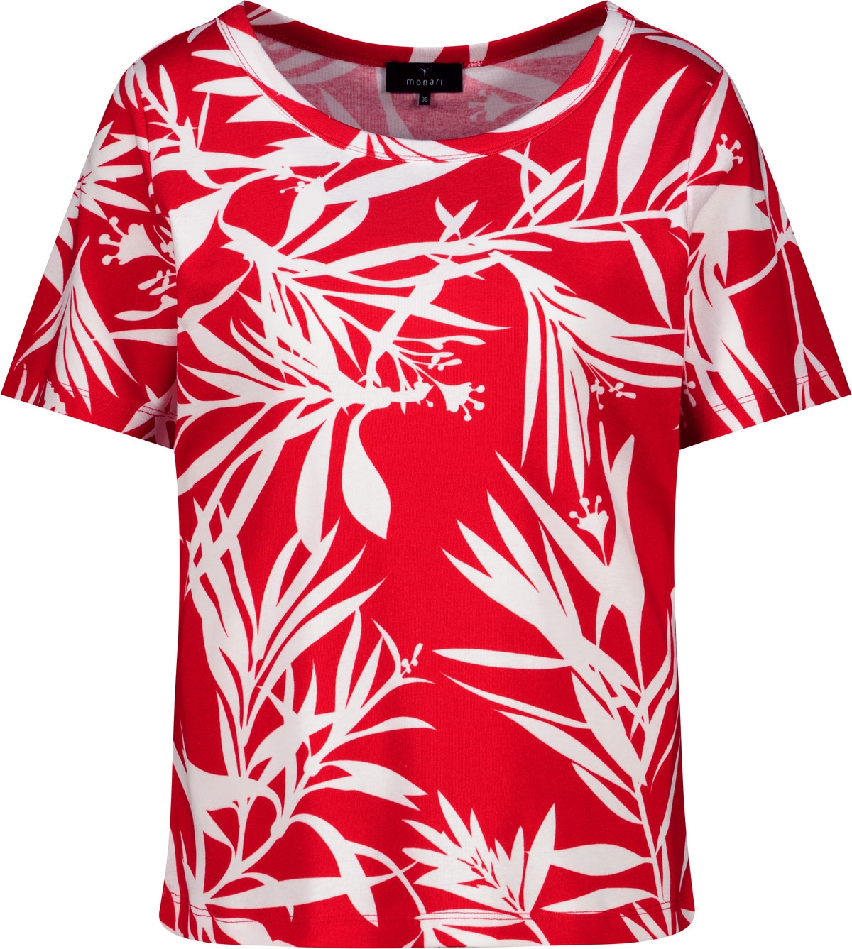 Monari Rundhalsshirt »Shirt Blätter allover« mit allover Tropicalprint