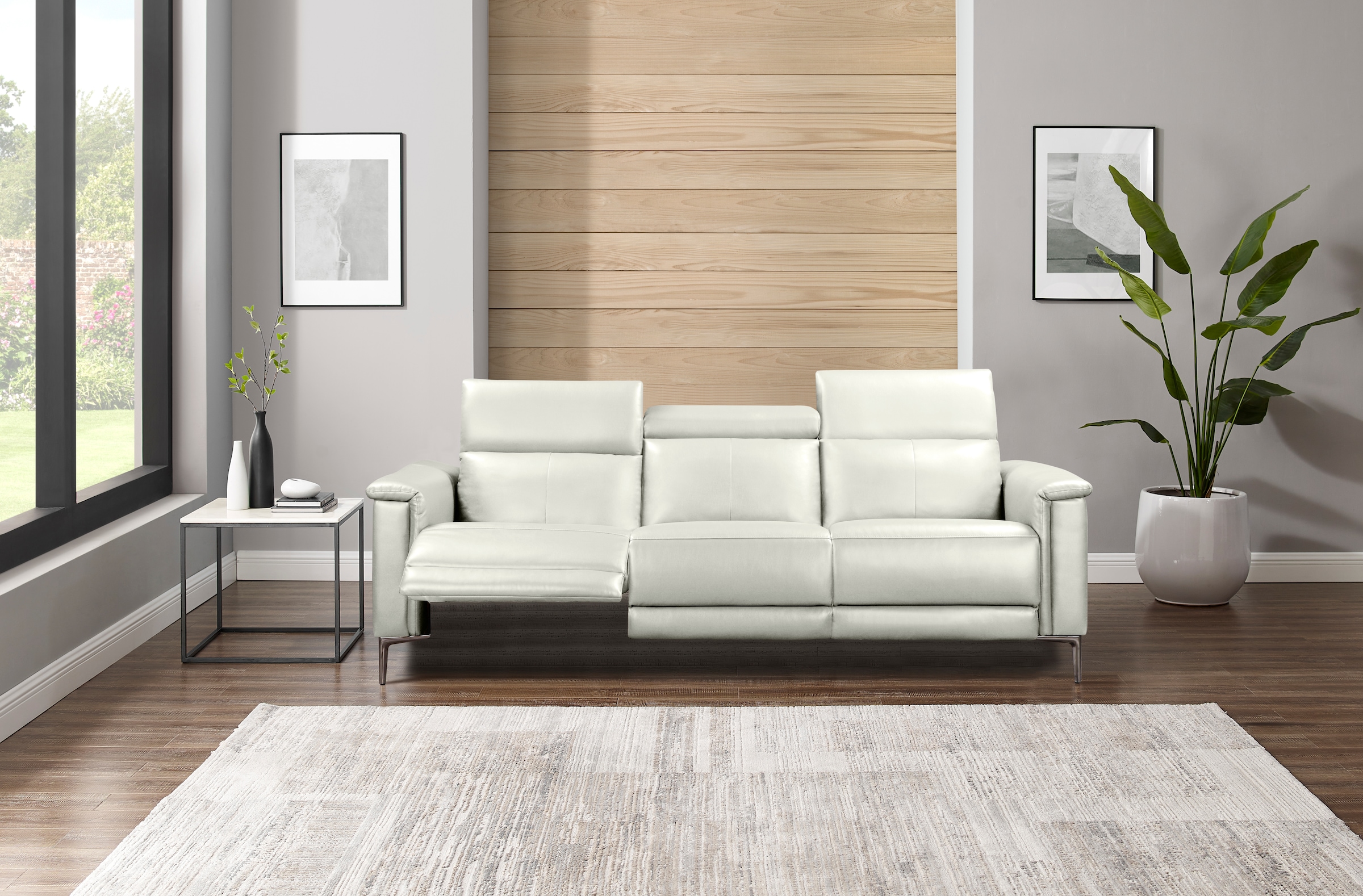 Places of Style 3-Sitzer Lund, in  Leder und Webstoff lieferbar
