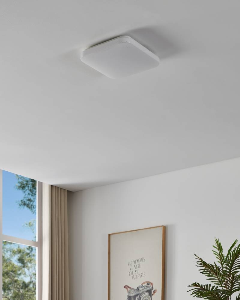 EGLO LED Deckenleuchte »FRANIA-S«, LED-Board, Warmweiß, weiß / L28 x H7 x B28 cm / inkl. 1 x LED-Platine (je 10W, 1100lm, 3000K) / Deckenlampe - Schlafzimmerlampe - Büroleuchte - Lampe - Schlafzimmer - Küche - Flur - Flurlampe - Küchenlampe