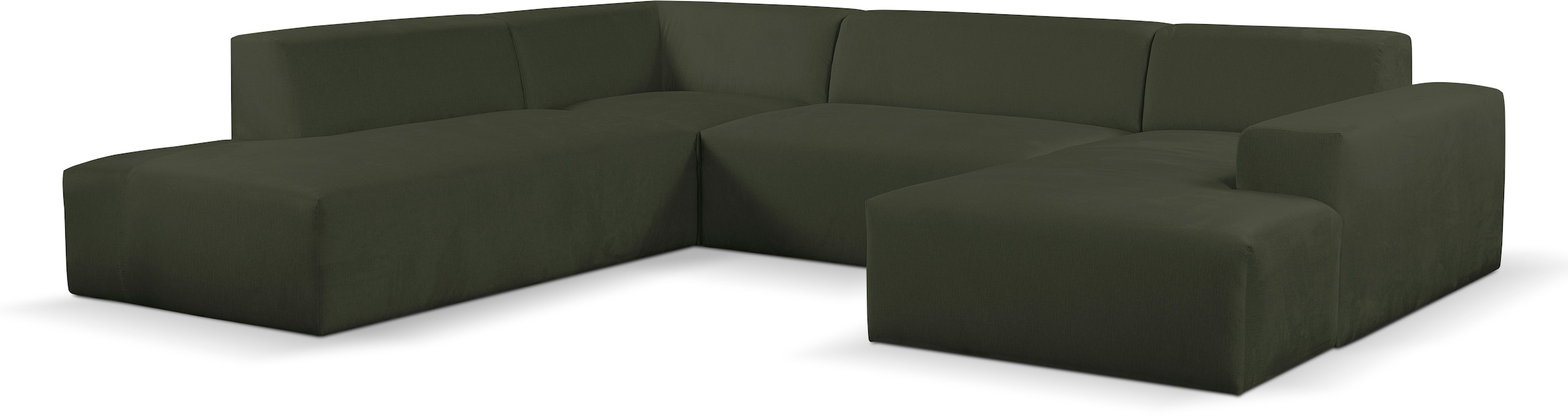 WERK2 Wohnlandschaft »Zeus-U, 330 cm breit viel Platz, modern und zeitlos« Curvy Trend mit urbaner Optik auch in weichem Cord, U-Form