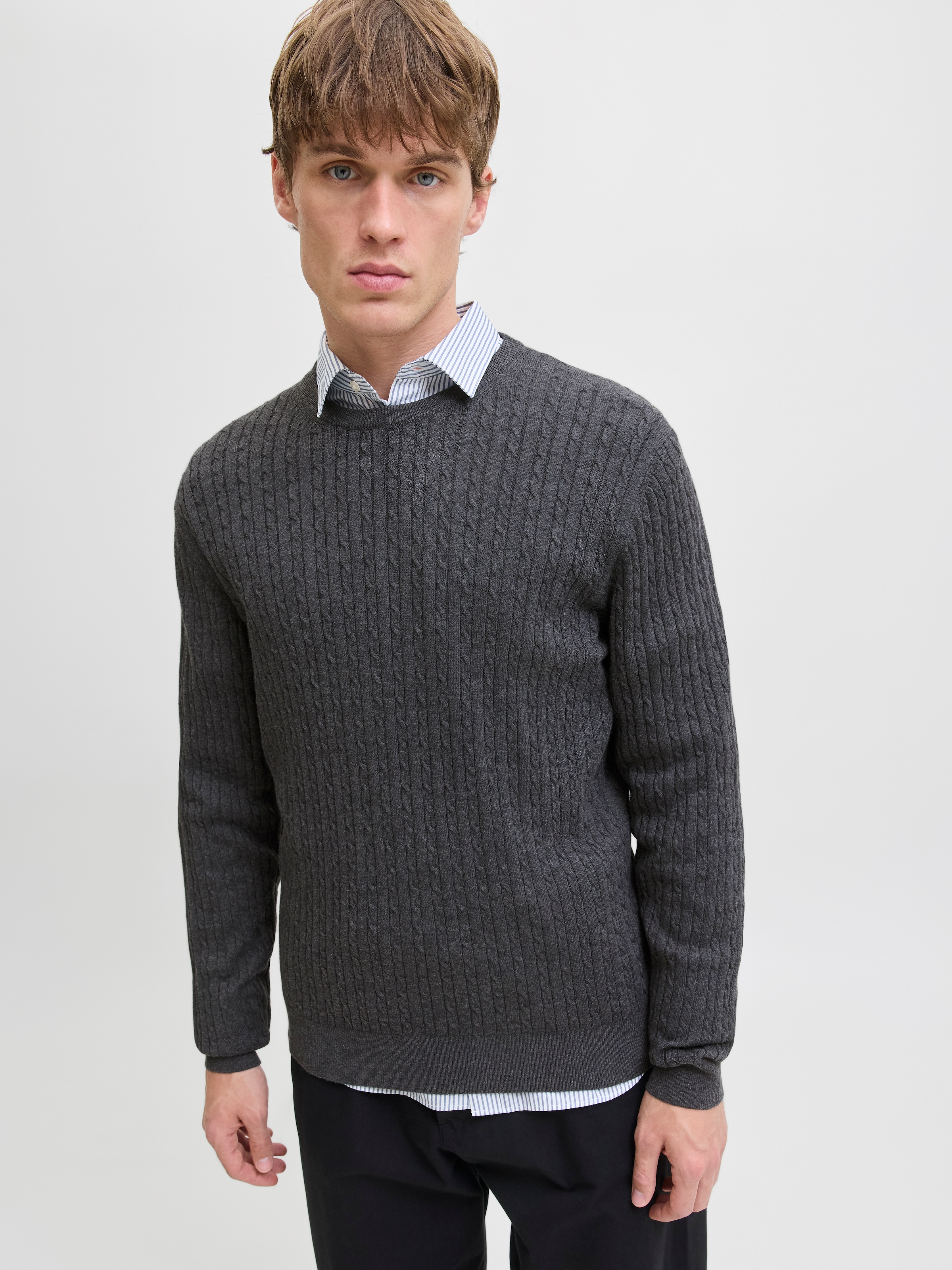 Jack & Jones Strickpullover »JJEEMIL KNIT CABLE CREW NECK NOOS«