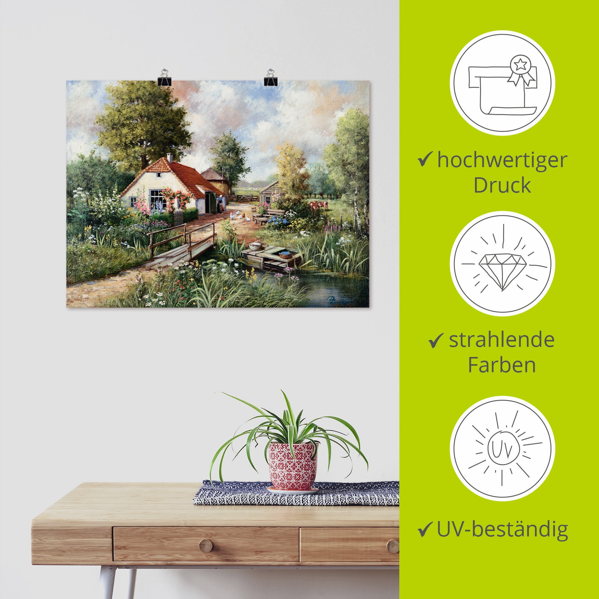 Artland Wandbild »Bauernhof«, Gebäude, (1 St.), als Leinwandbild, Poster in verschied. Größen