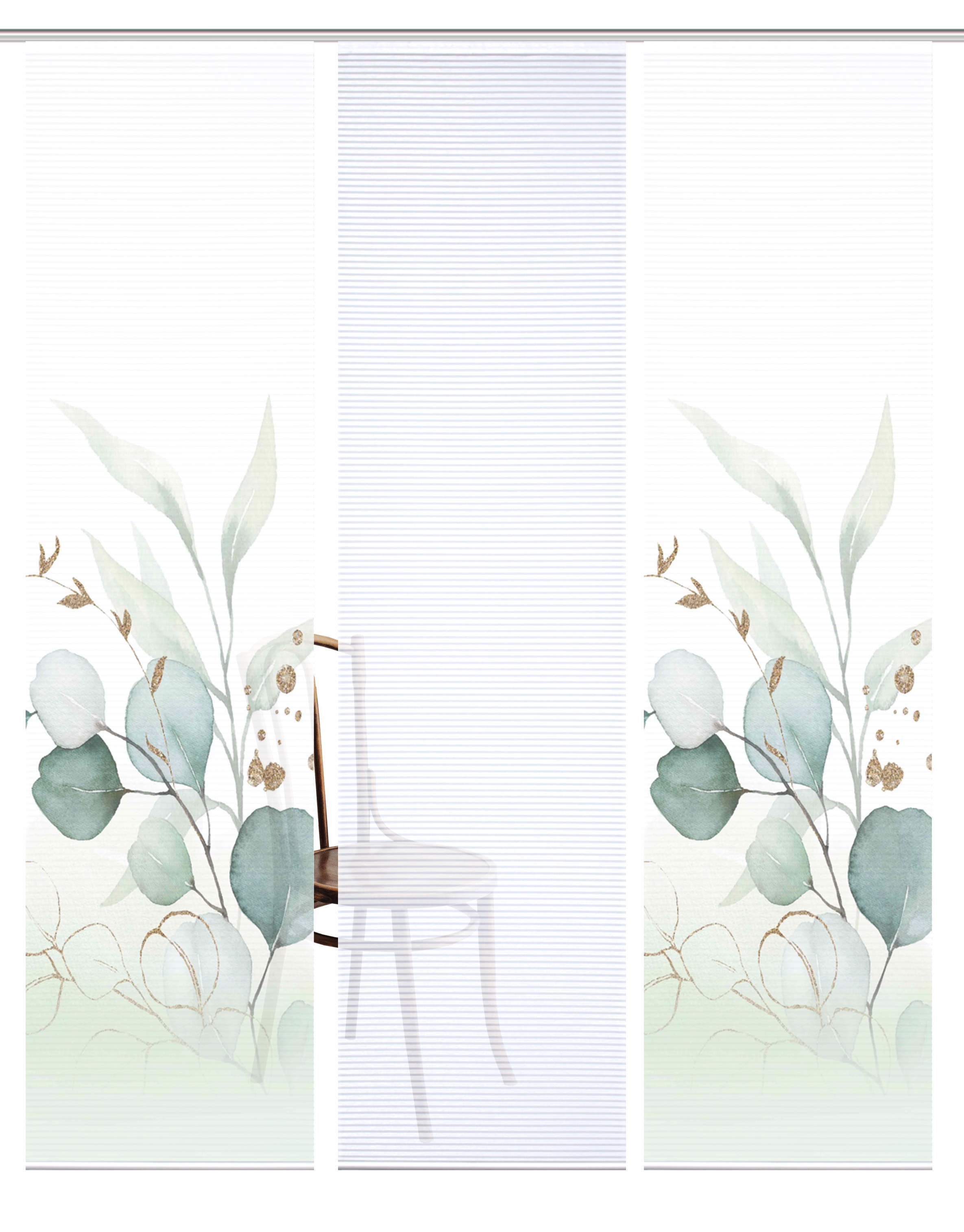 HOME in green Schiebegardine »ABANIO« Paneelwagen 3 Stk. tlg. SET DIGITALDRUCK,BAMBUSOPTIK RECYCELT