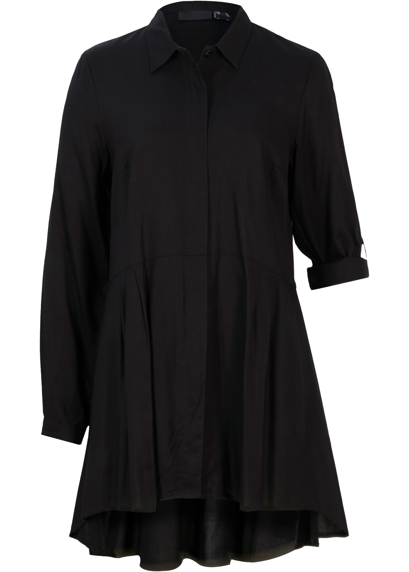 bonprix Longbluse mit Vokuhila-Form, aus fließender Viskose, lässig geschnitten