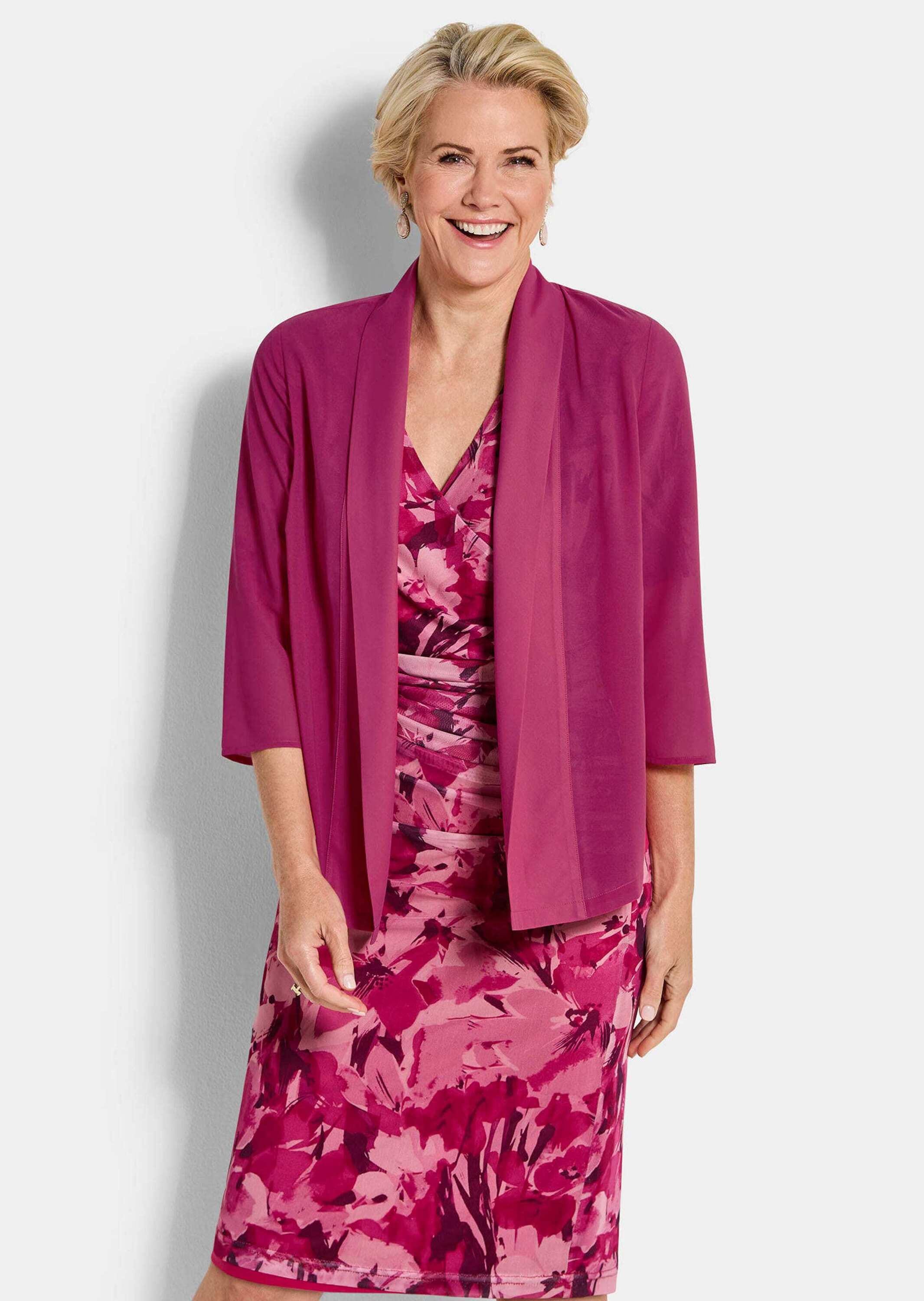 GOLDNER Jackenblazer »Blaue leichte Jacke mit Schalkragen, Halbarm« Perfekt für Kleider