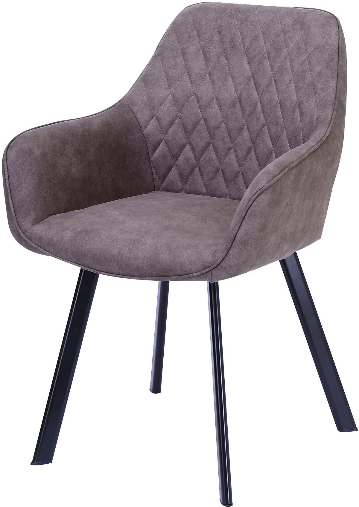 SalesFever Armlehnstuhl »Cardiff Bequemer Esszimmerstuhl« (Set) 2 Stk.Edles Doppelset: Rückenlehnen mit charmanter Rautensteppung