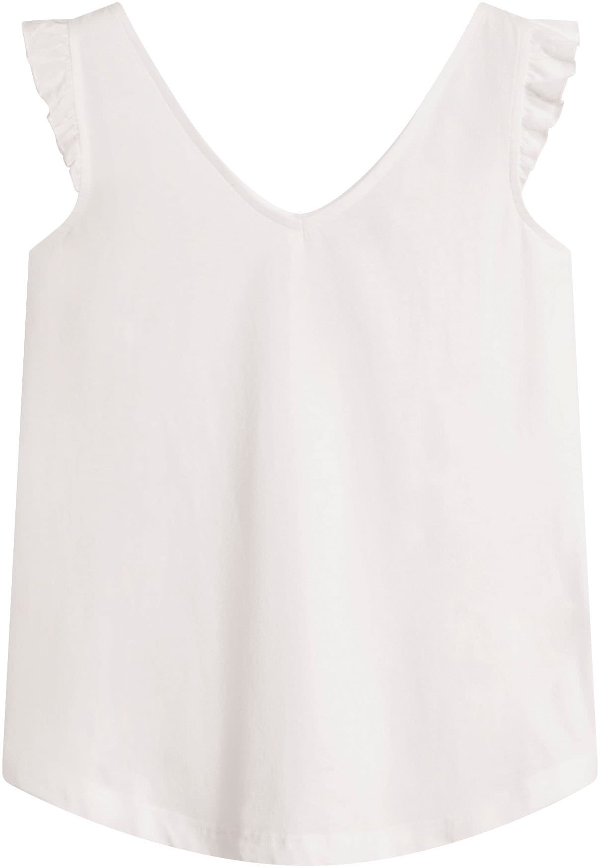 bonprix Shirttop lockerer loose fit, mit süßer Rüsche, aus Baumwolle