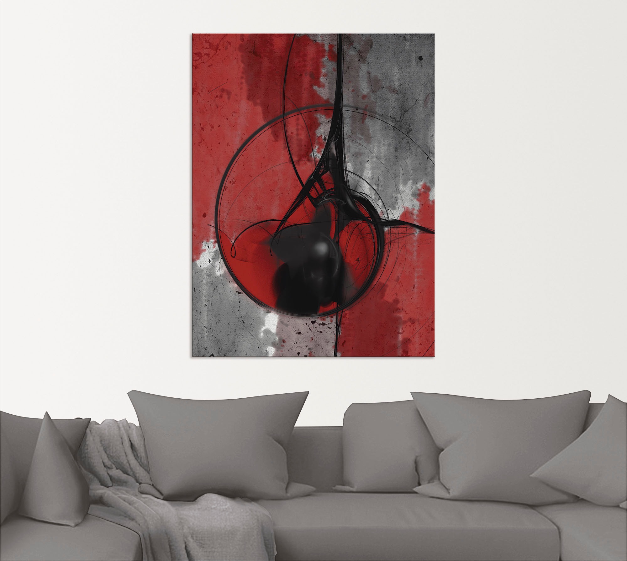 Artland Wandbild »Abstrakt in rot und schwarz«, Gegenstandslos, (1 St.), als Alubild, Outdoorbild, Leinwandbild, Poster in verschied. Größen