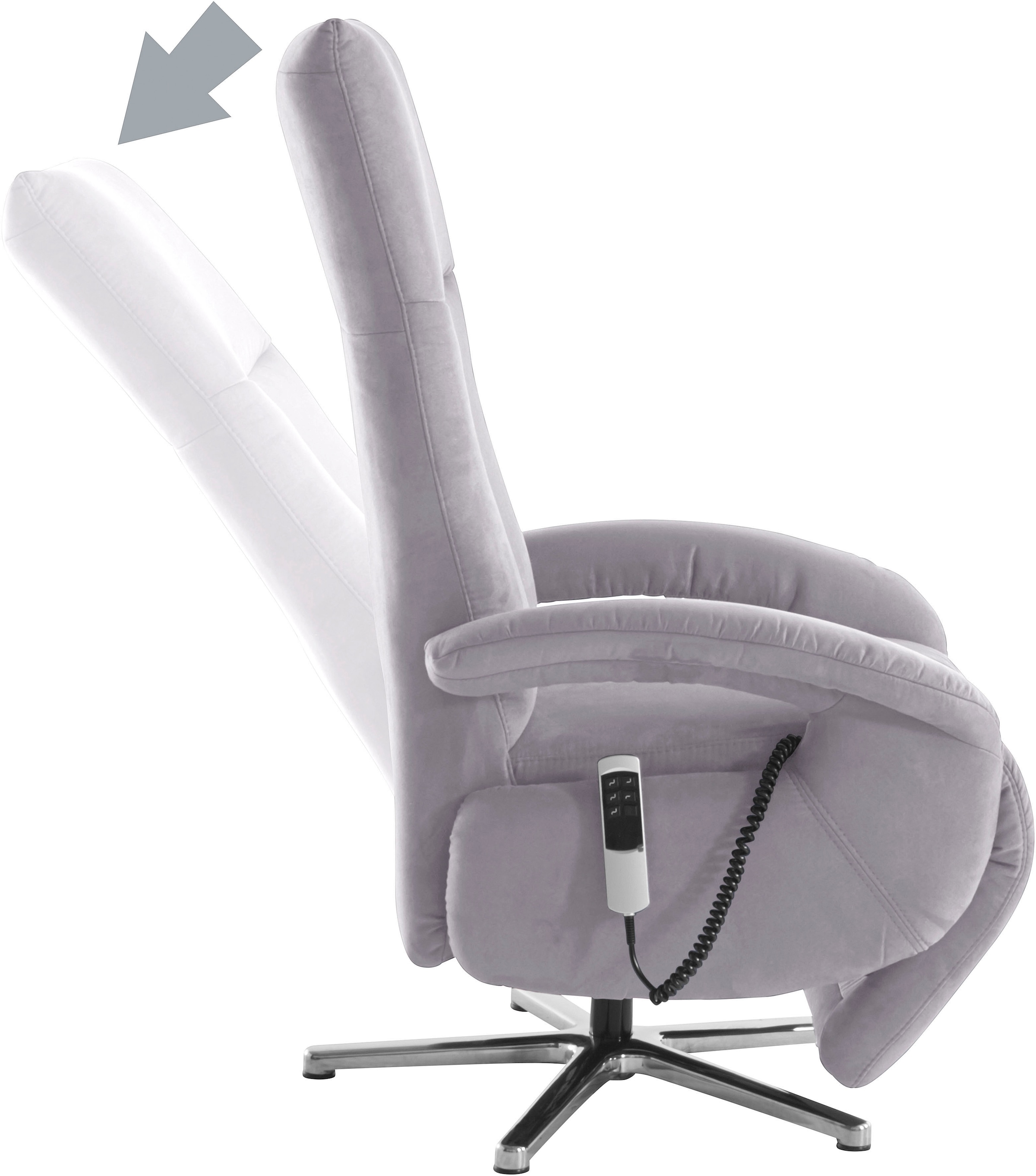 sit&more TV-Sessel »Tycoon mit Kopfteilverstellung und 360° Drehfunktion« wahlweise manuell oder elektrischer Funktion, auch mit Akku (kabellos)