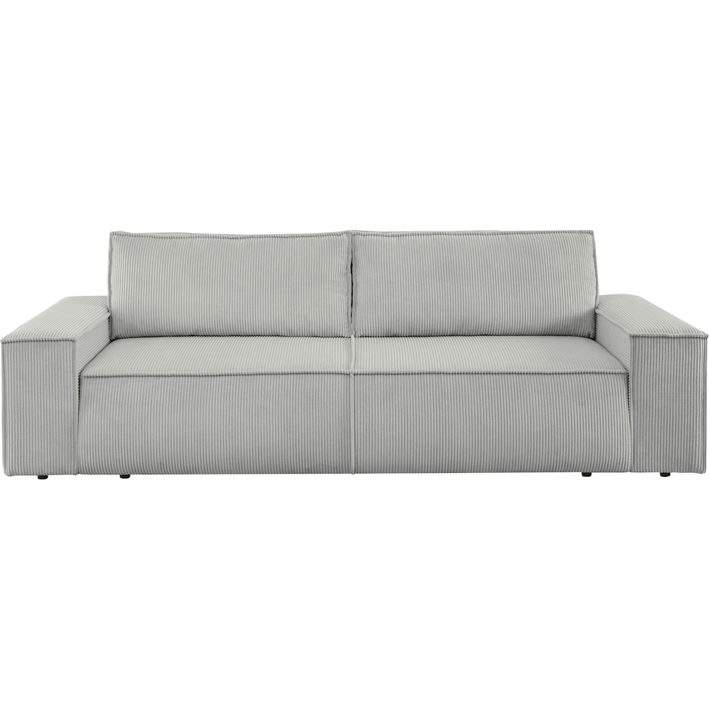 Home affaire 3-Sitzer »SHERWOOD Schlafsofa (257cm) Cord, Samtvelours, Vintage-Lederoptik«