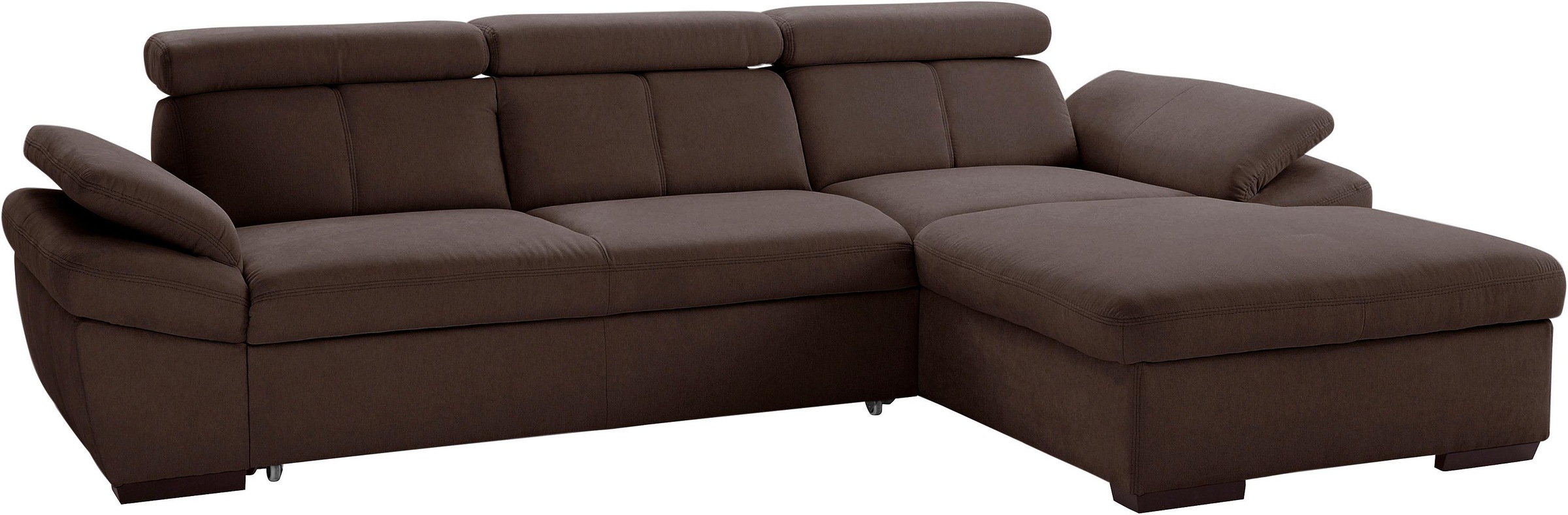 exxpo - sofa fashion Ecksofa »Salerno, inkl. Kopf- und Armteilverstellung, elegant & bequem, L-Form« wahlweise mit Bettfunktion und Bettkasten, tolle Detailverarbeitung
