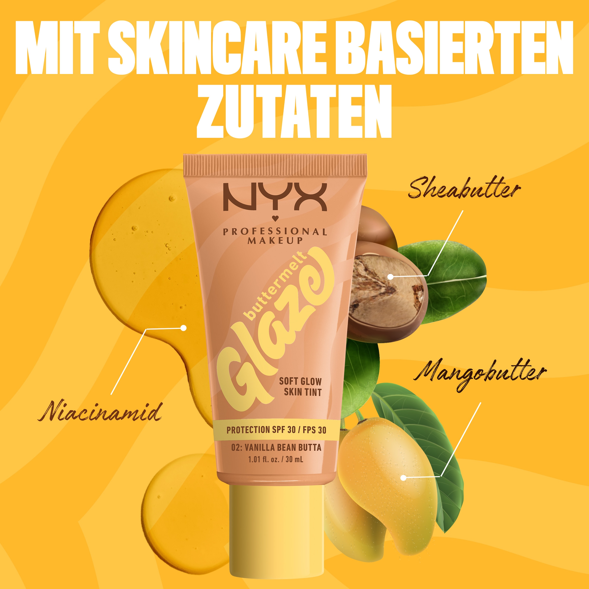 NYX Foundation »NYX Professional Makeup Buttermelt Glaze Foundation LSF 30«