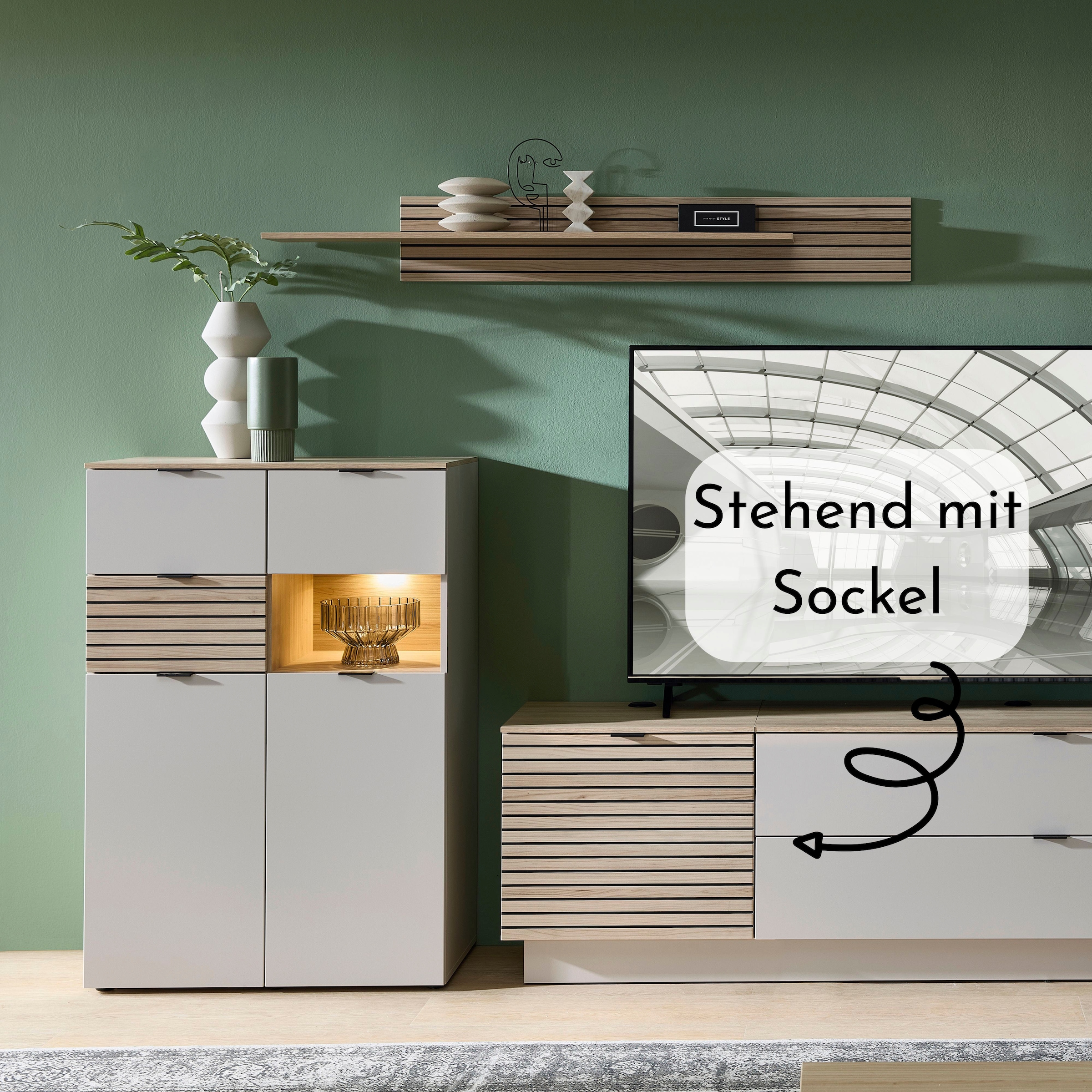 Innostyle TV-Schrank »INA TV-Lowboard, 60 x 51 x 44 cm (B/H/T)« 1 Stk. tlg. stehend/hängend verwendbar, 1 türig, Softclose