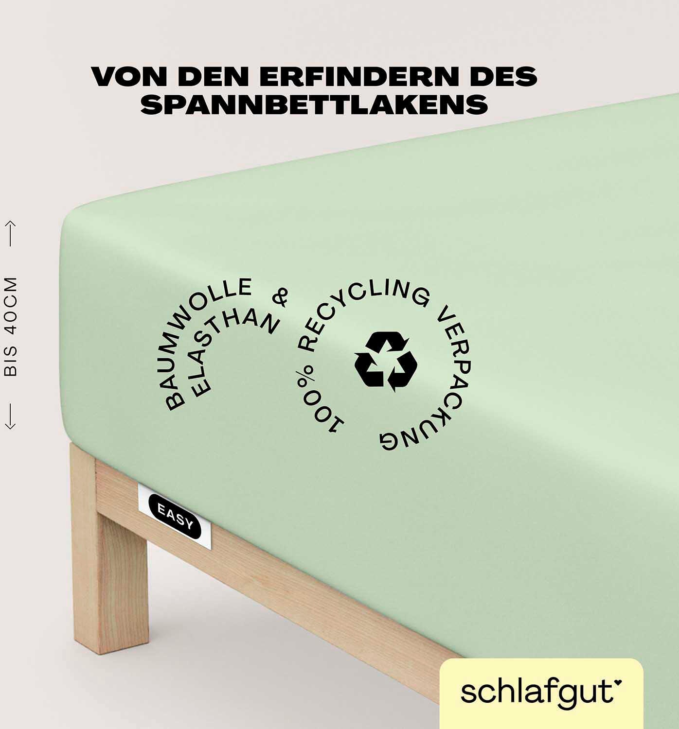 Schlafgut Spannbettlaken »EASY Jersey Elasthan Boxspring«, MADE IN GREEN by OEKO-TEX®