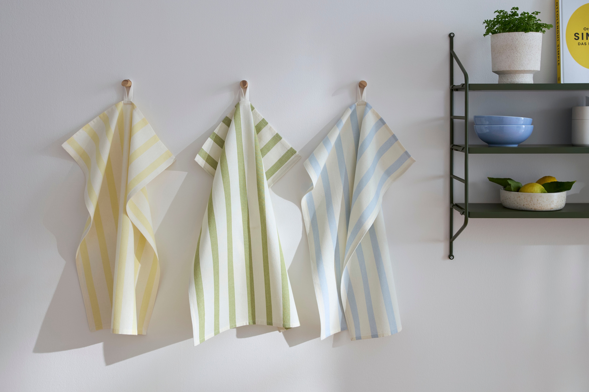 s.Oliver Geschirrtuch »Frevik« 100 % Baumwolle, Stilvolles Design, 3er-Set, Pflegeleicht, premium