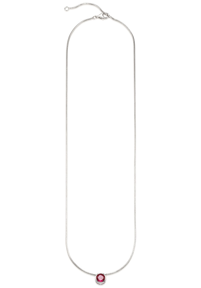 Bruno Banani Kette mit Anhänger »Schmuck Geschenk Silber 925 Halsschmuck Halskette Schlangenkette Stein«, mit Zirkonia (synth.), Korund (synth.) oder Spinell (synth.)