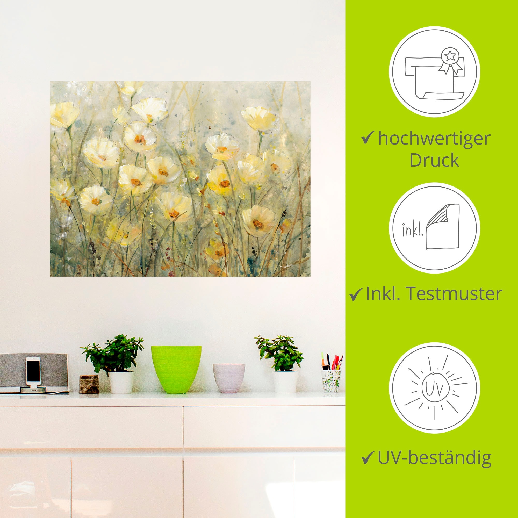 Artland Wandbild »Sommer in voller Blüte I«, Blumenwiese, (1 St.), als Alubild, Outdoorbild, Leinwandbild, Poster, Wandaufkleber