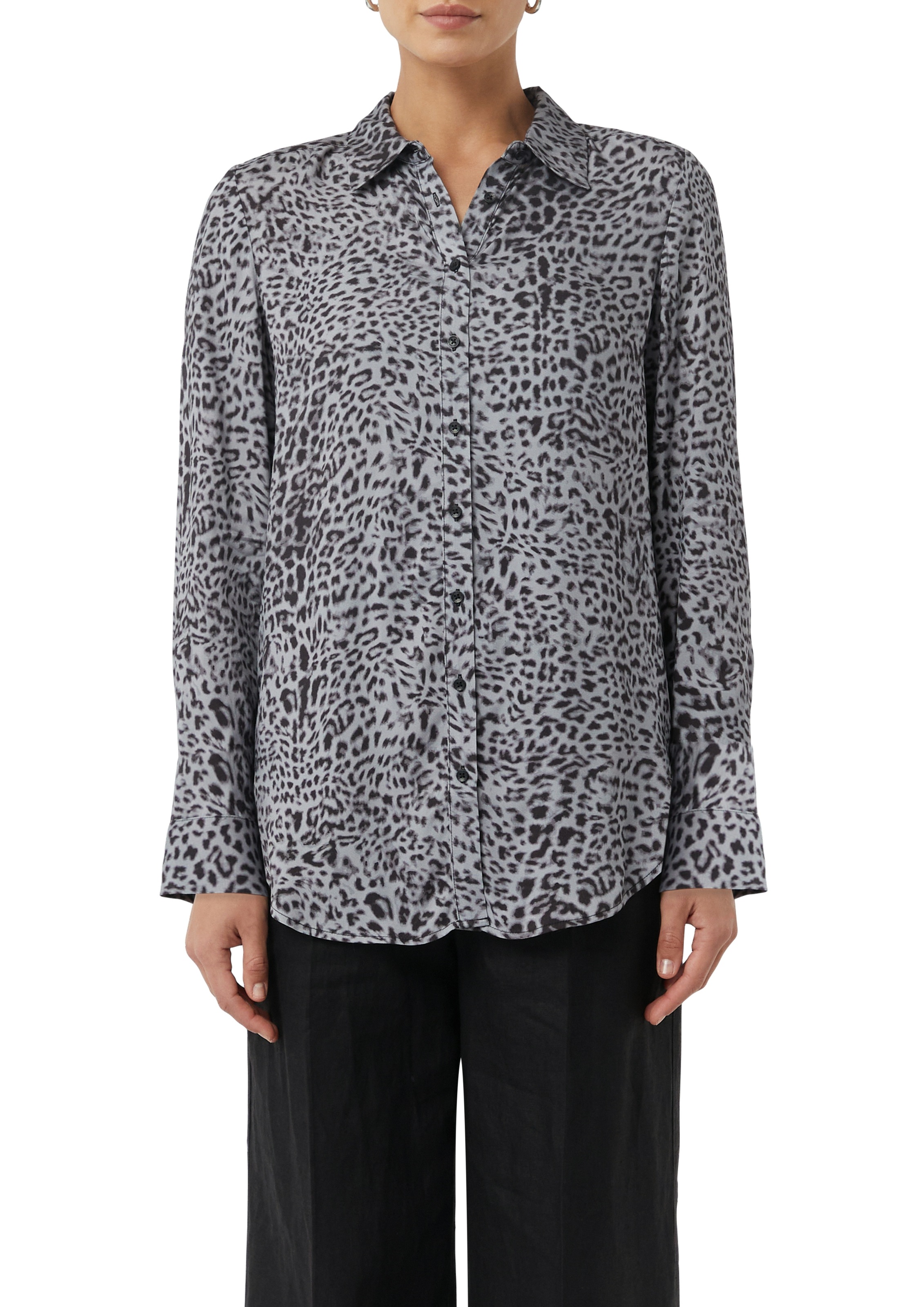 Comma Langarmbluse, mit All-Over-Animal Print