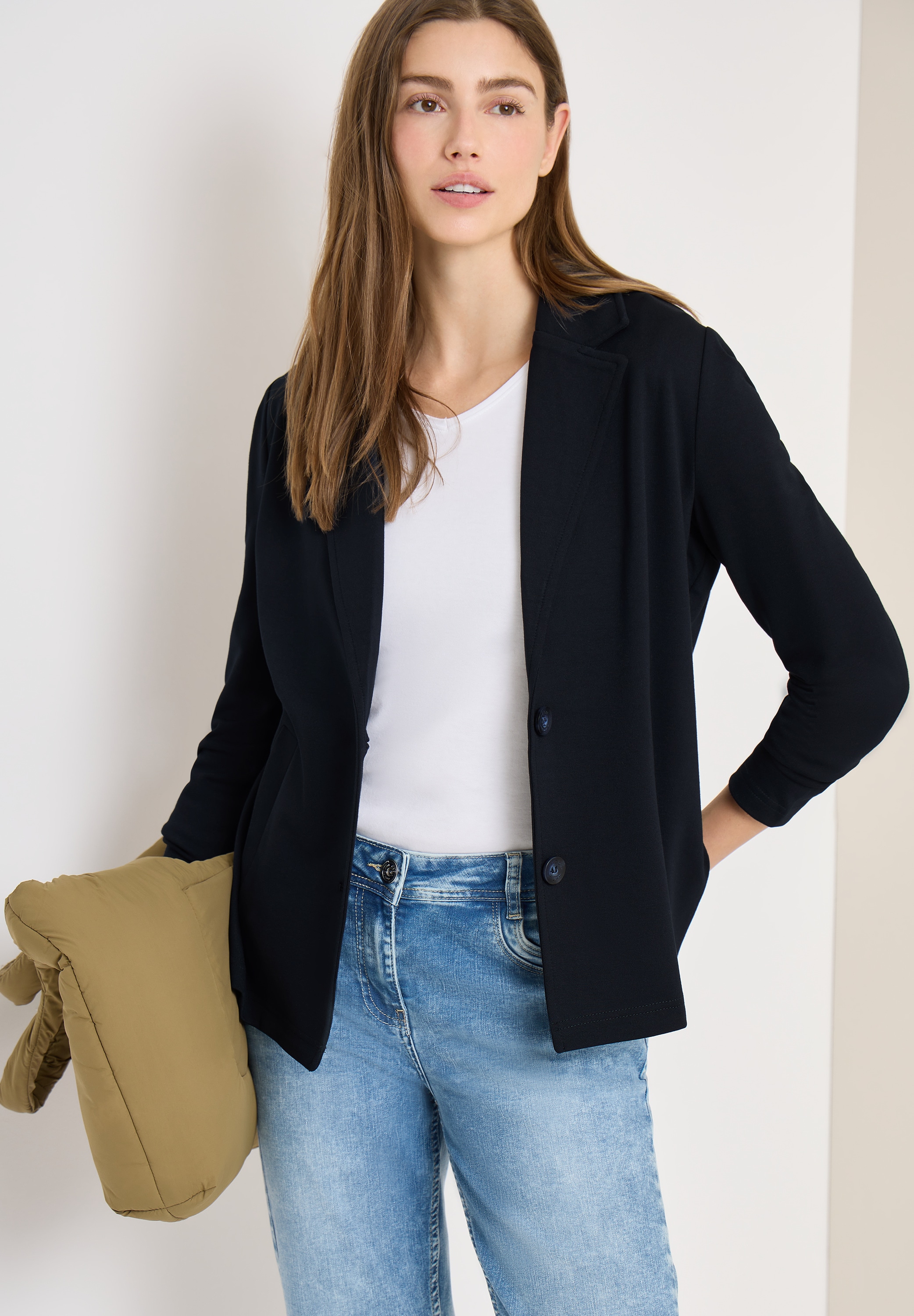 Cecil Sweatblazer mit Knopfverschluss und Viskose