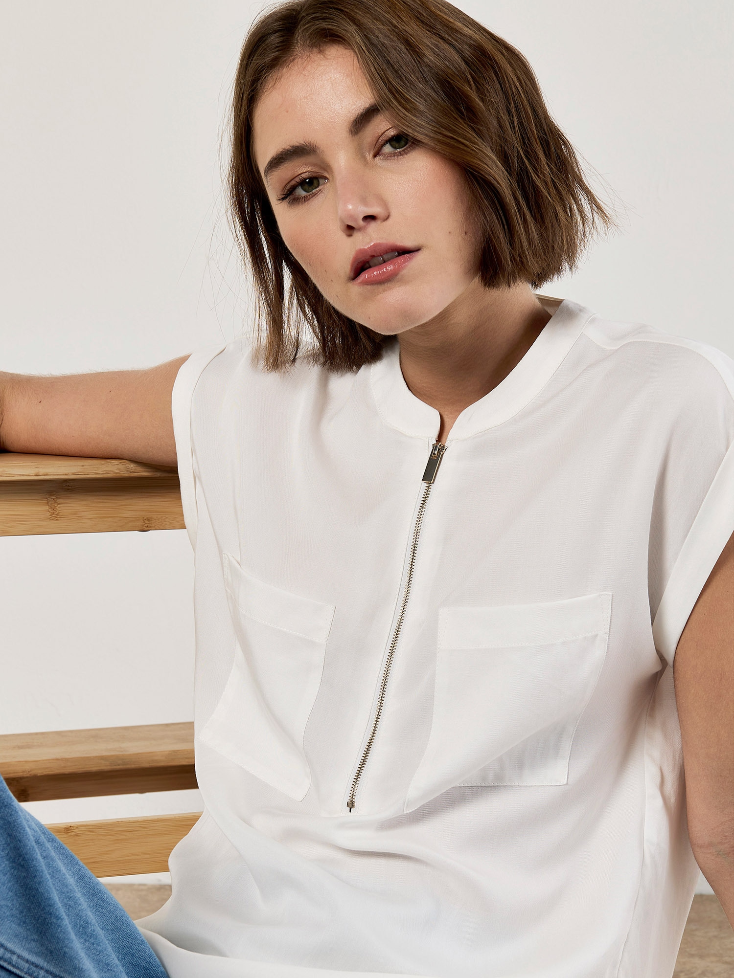 Apricot Klassische Bluse »Bluse« mit Reißverschluss