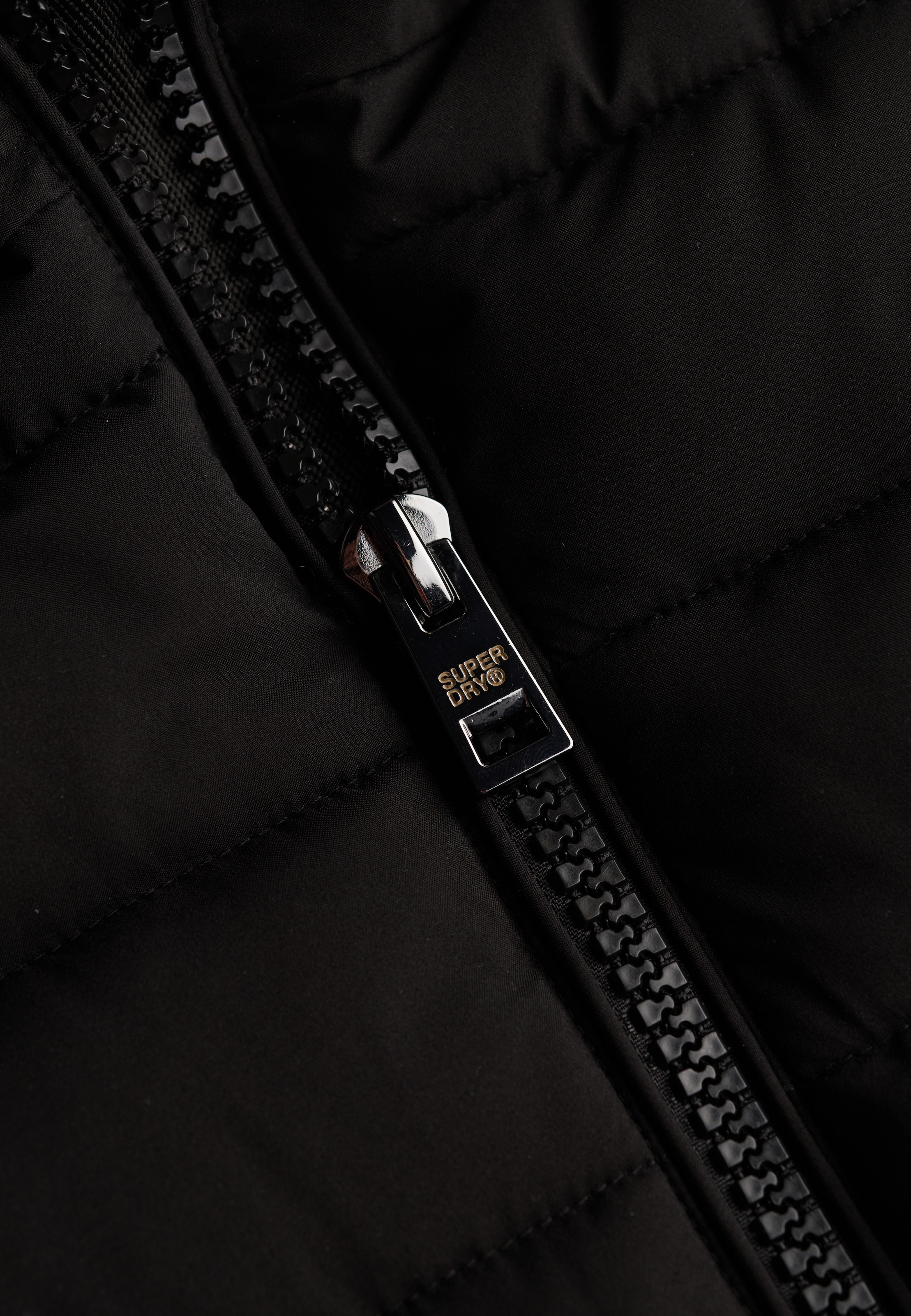 Superdry Steppjacke »FUJI FAUX FUR HOOD MID LENGTH« mit Kapuze