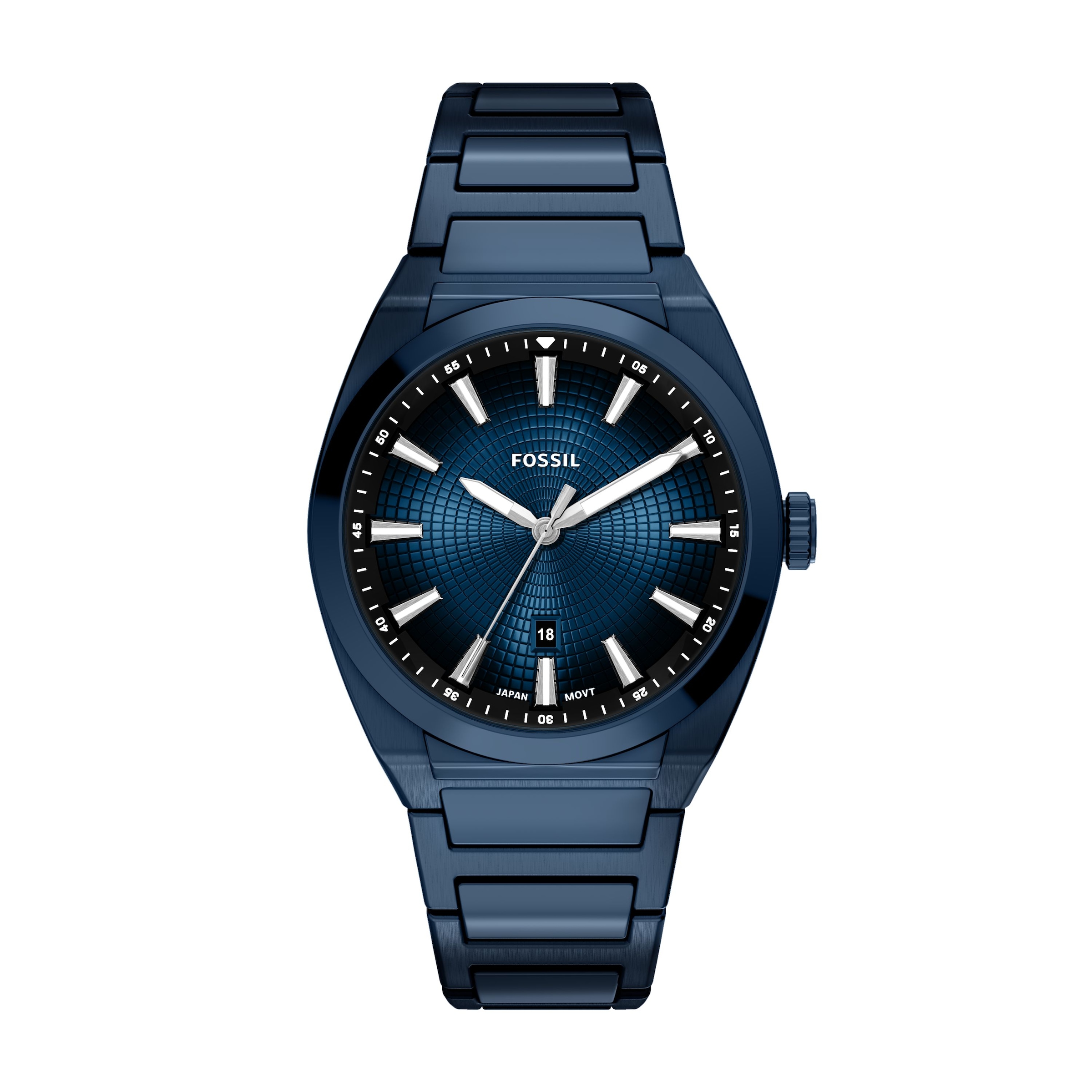 Fossil Quarzuhr »Everett« Armbanduhr, Herrenuhr, Edelstahlarmband, analog, Tag
