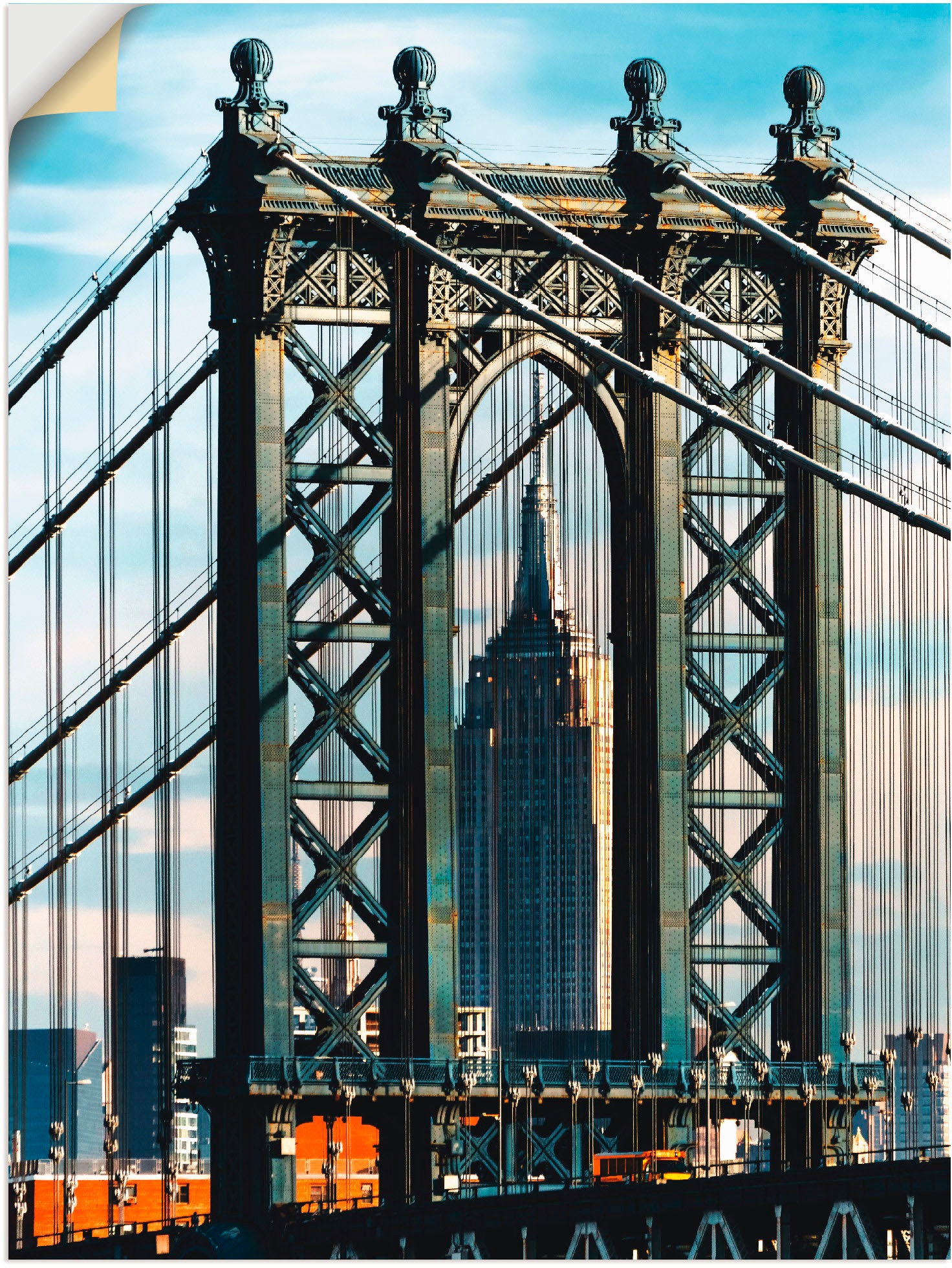 Artland Wandbild »New York Manhattan Bridge«, Brücken, (1 St.), in vielen Größen & Produktarten -Leinwandbild, Poster, Wandaufkleber / Wandtattoo auch für Badezimmer geeignet
