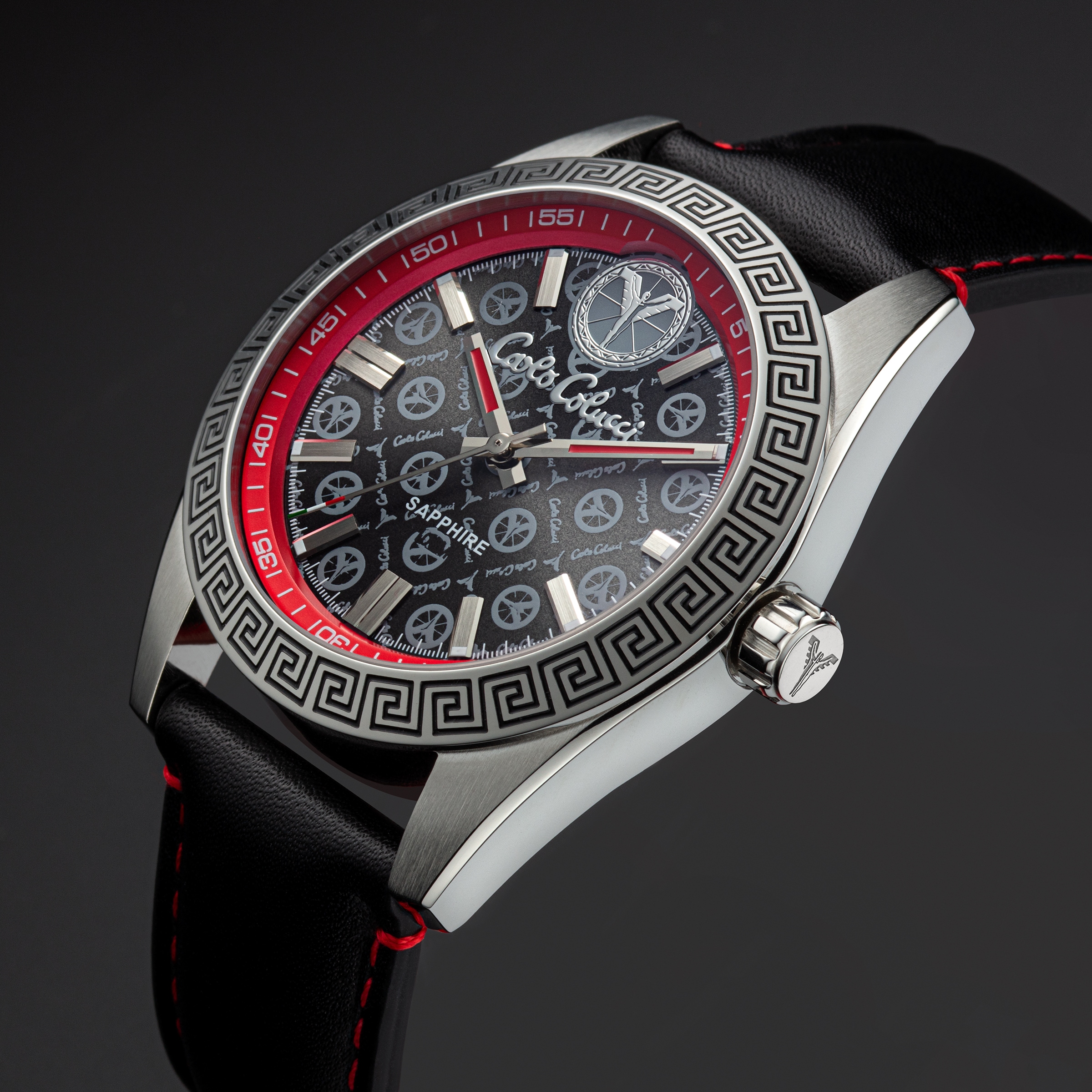 CARLO COLUCCI Quarzuhr Armbanduhr, Herrenuhr, Lederarmband, analog